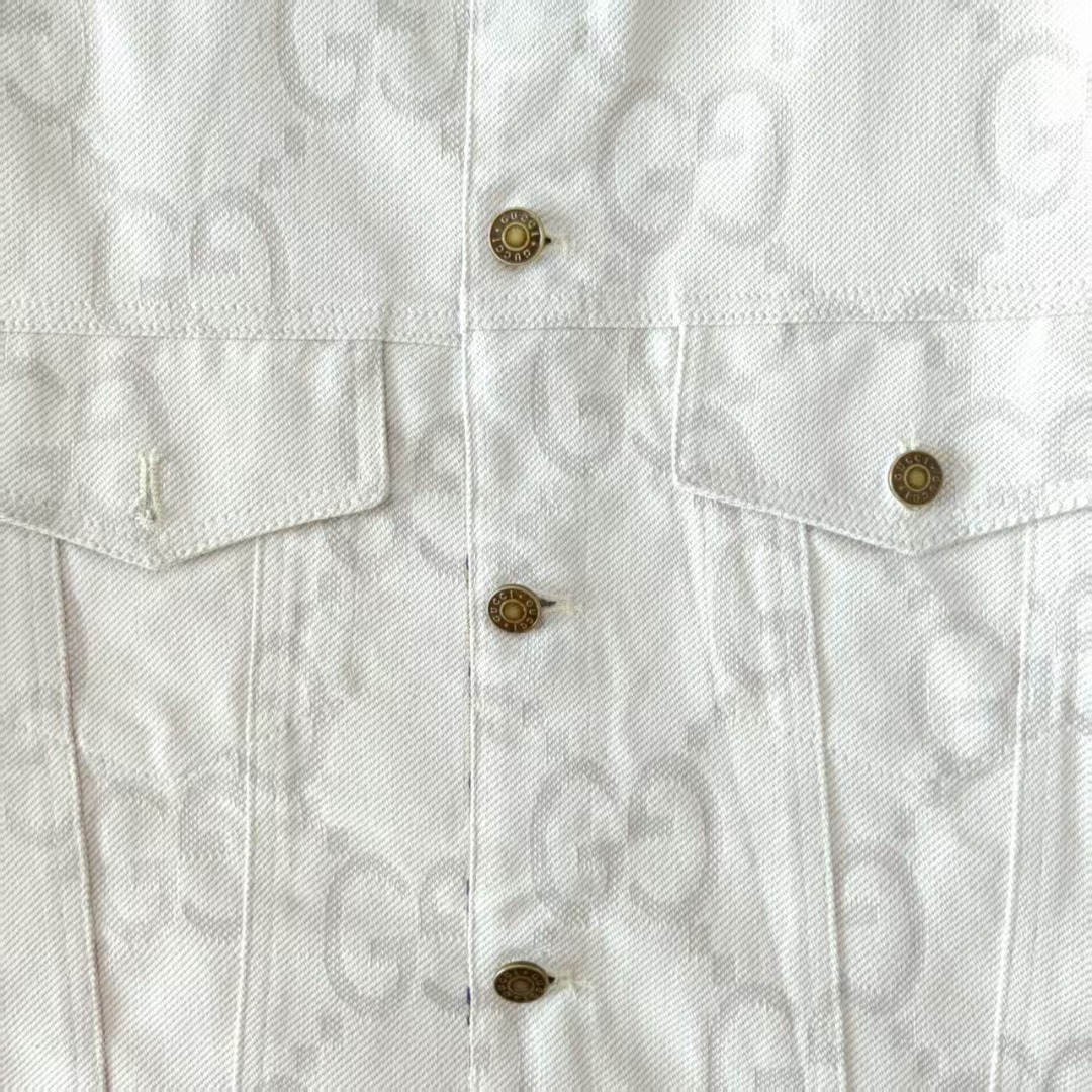 GUCCI/古驰 象牙白提花牛仔夹克-莆田鞋,莆田鞋货源,高仿鞋,高仿鞋货源,安福档口,莆田高仿鞋,莆田鞋批发,高仿鞋批发,莆田高仿运动鞋,高仿运动鞋,莆田运动鞋 GUCCI/古驰 象牙白提花牛仔夹克