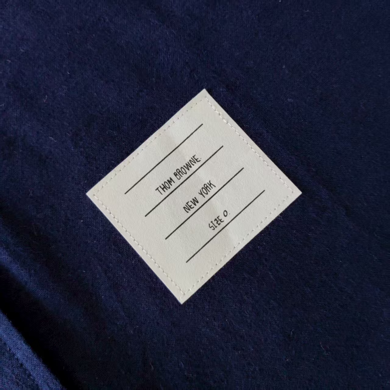 THOM BROWNE/汤姆布朗 经典法兰绒色织四条杠磨毛衬衫 藏青色