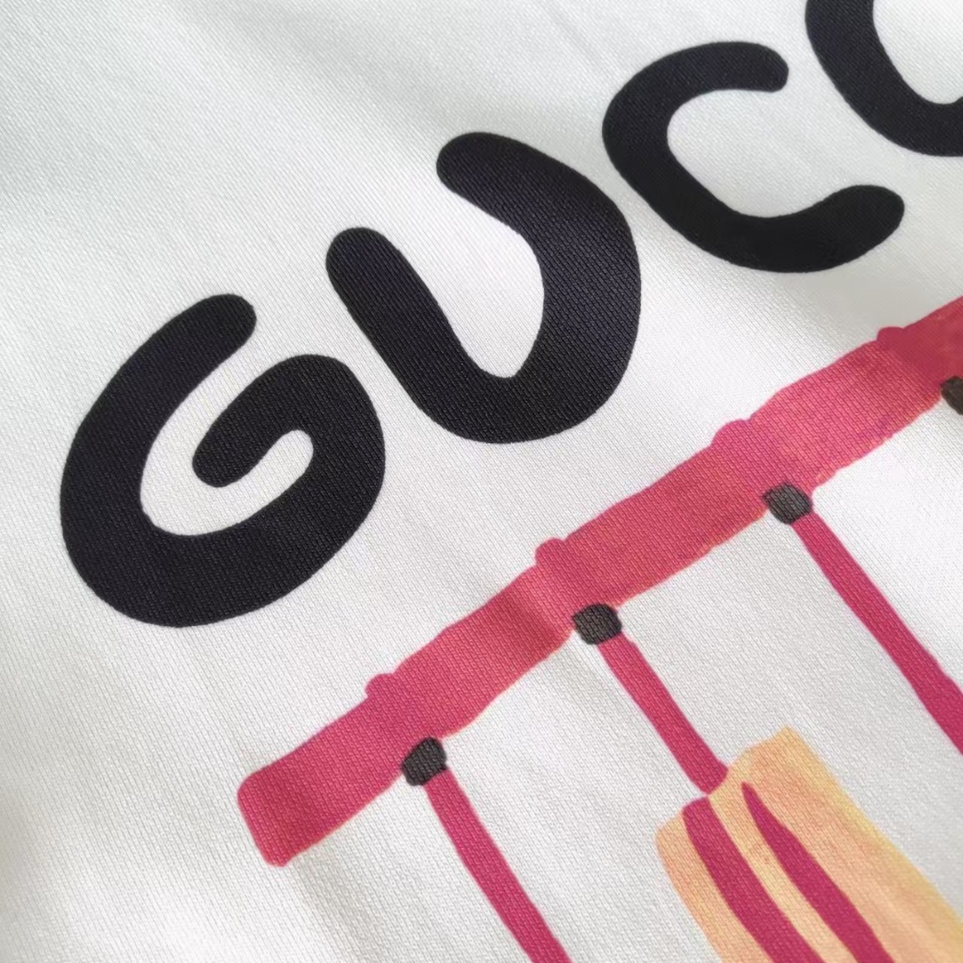 Gucci/古驰 卡通趣味偷吃鱼的猫圆领卫衣