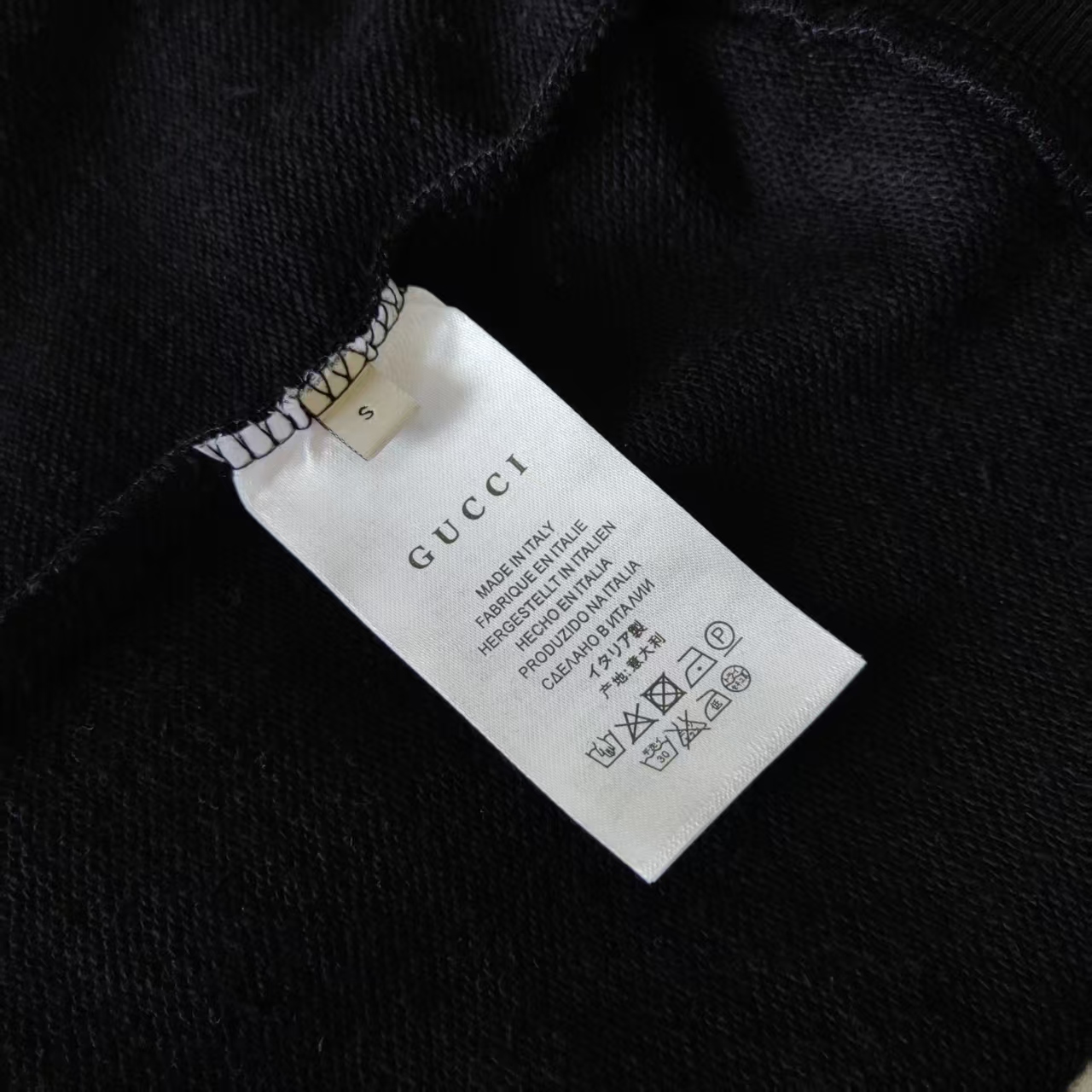 Gucci /古驰 刺绣logo连帽卫衣 黑色