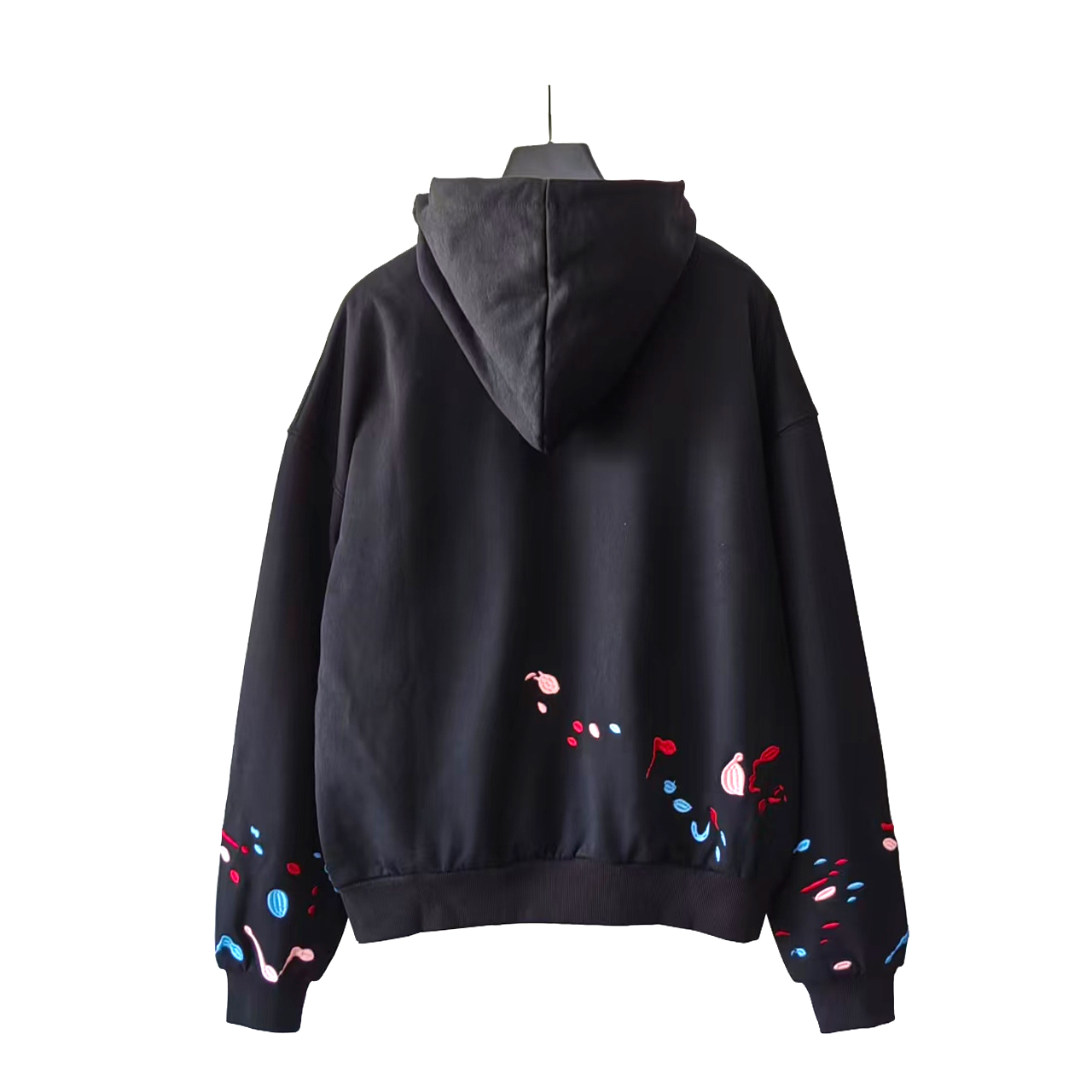 GB-GOODBRAND 糖果刺绣泼墨开衫连帽卫衣 黑色 白色