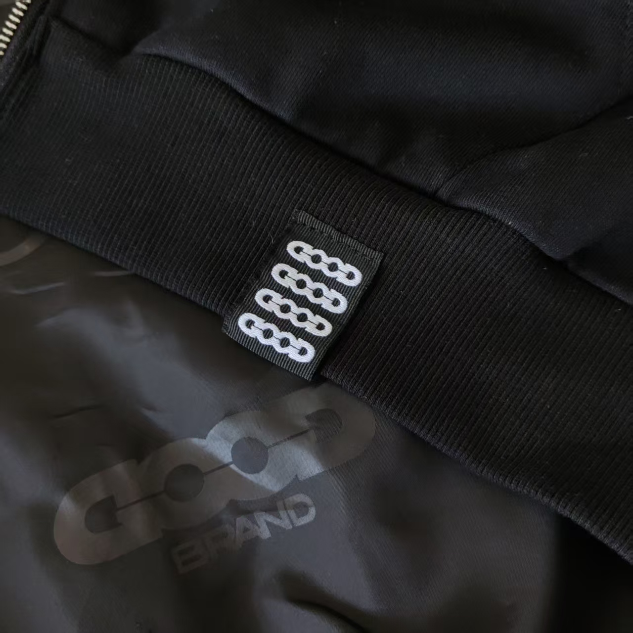 GB-GOODBRAND 糖果刺绣泼墨开衫连帽卫衣 黑色 白色