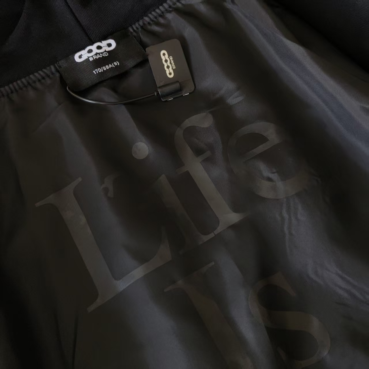 GB-GOODBRAND 糖果刺绣泼墨开衫连帽卫衣 黑色 白色