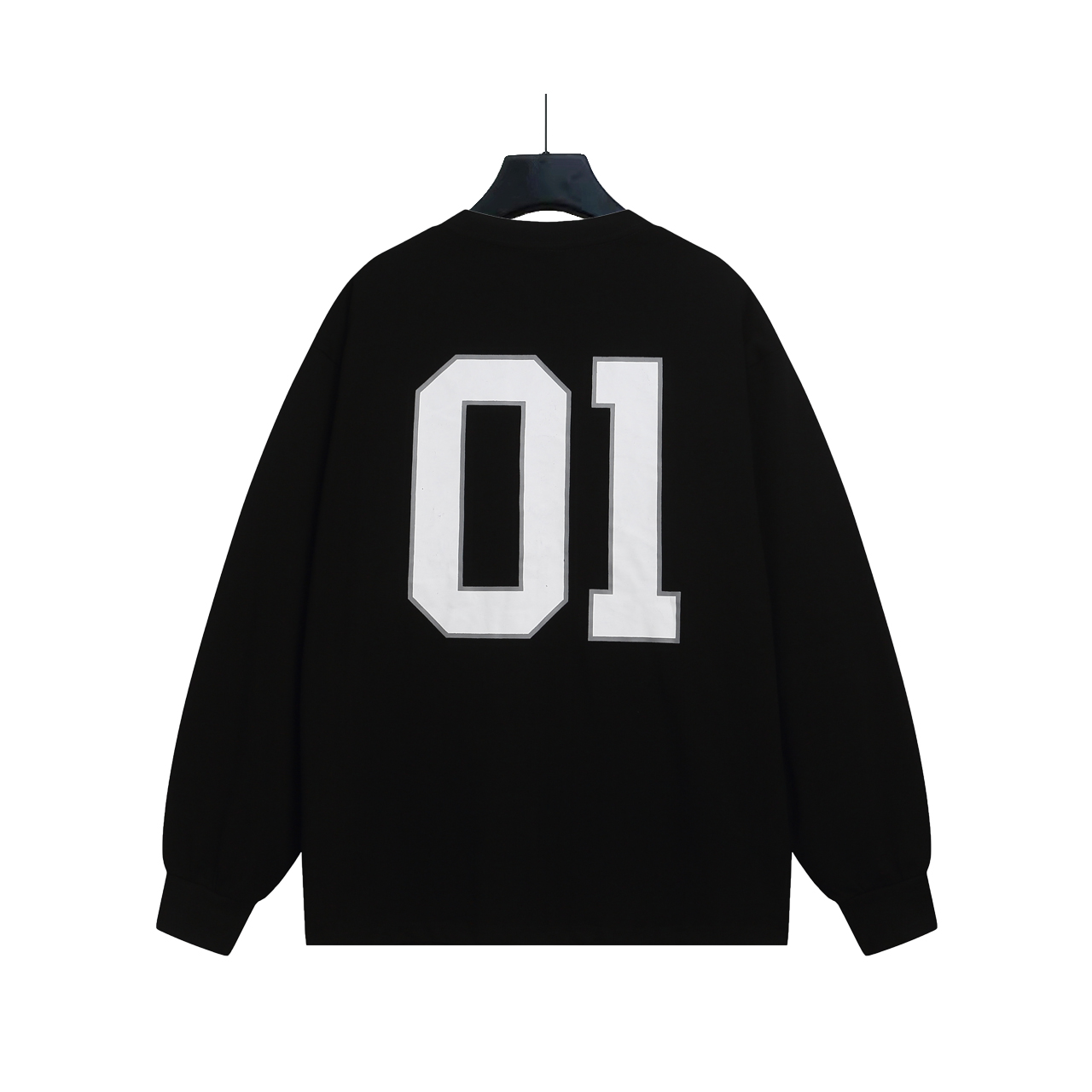 BALENCIAGA/巴黎世家篮球复古10号情侣休闲圆领长袖 白色 黑色