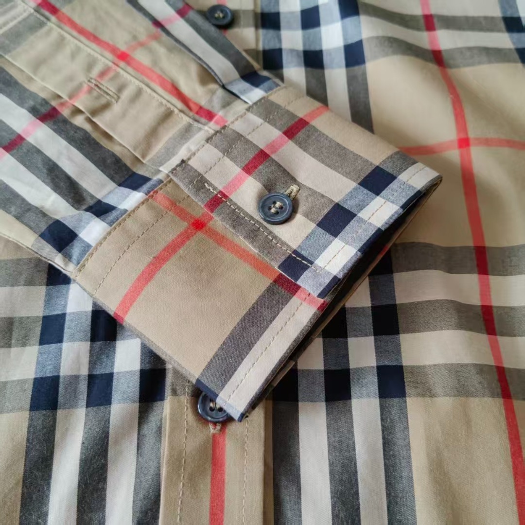 BURBERRY/巴宝莉 经典红线款长袖衬衫 B家色织条纹面料