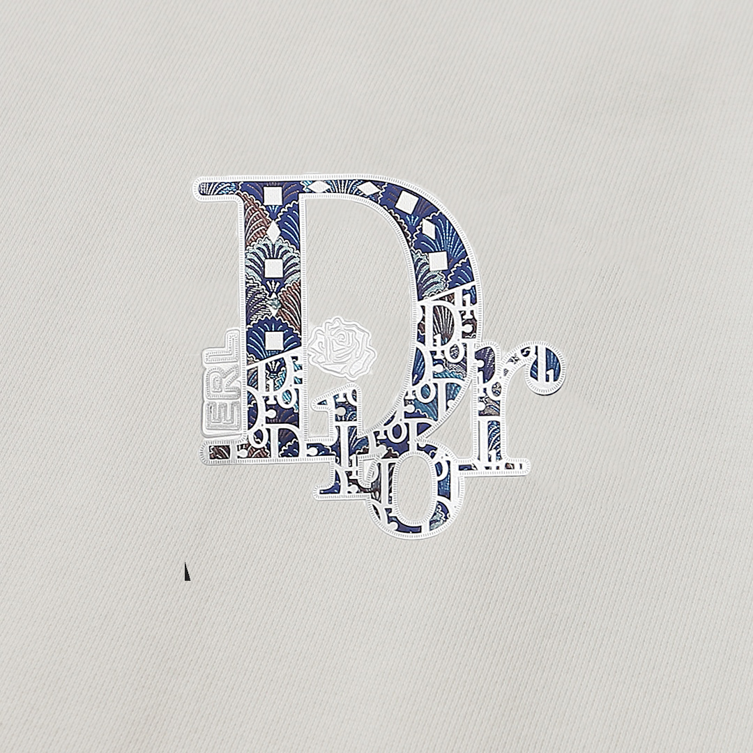 DIOR/迪奥 3D立体蓝标硅胶印花毛圈圆领卫衣