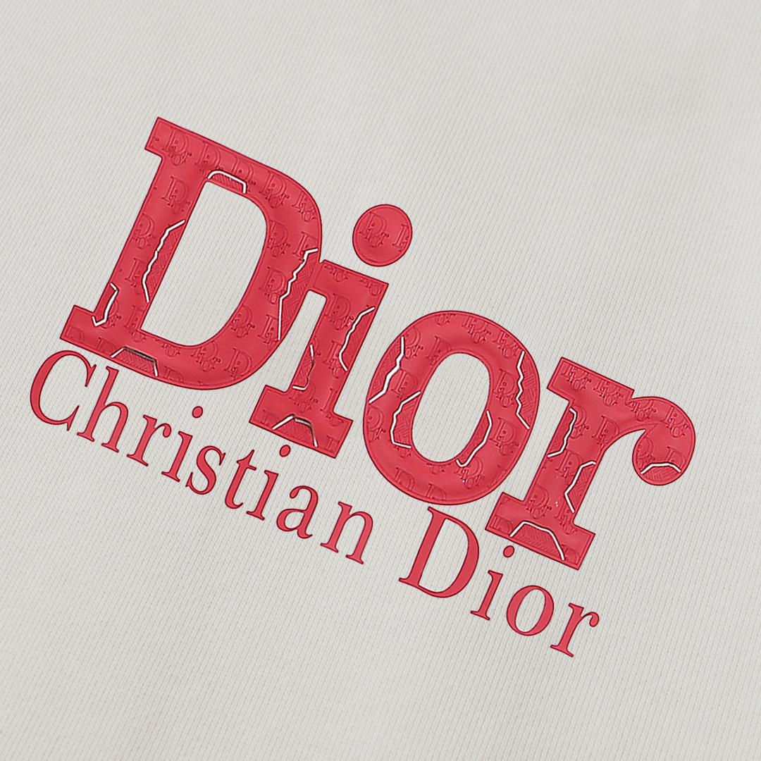 DIOR/迪奥 3D立体裂纹印花毛圈圆领卫衣