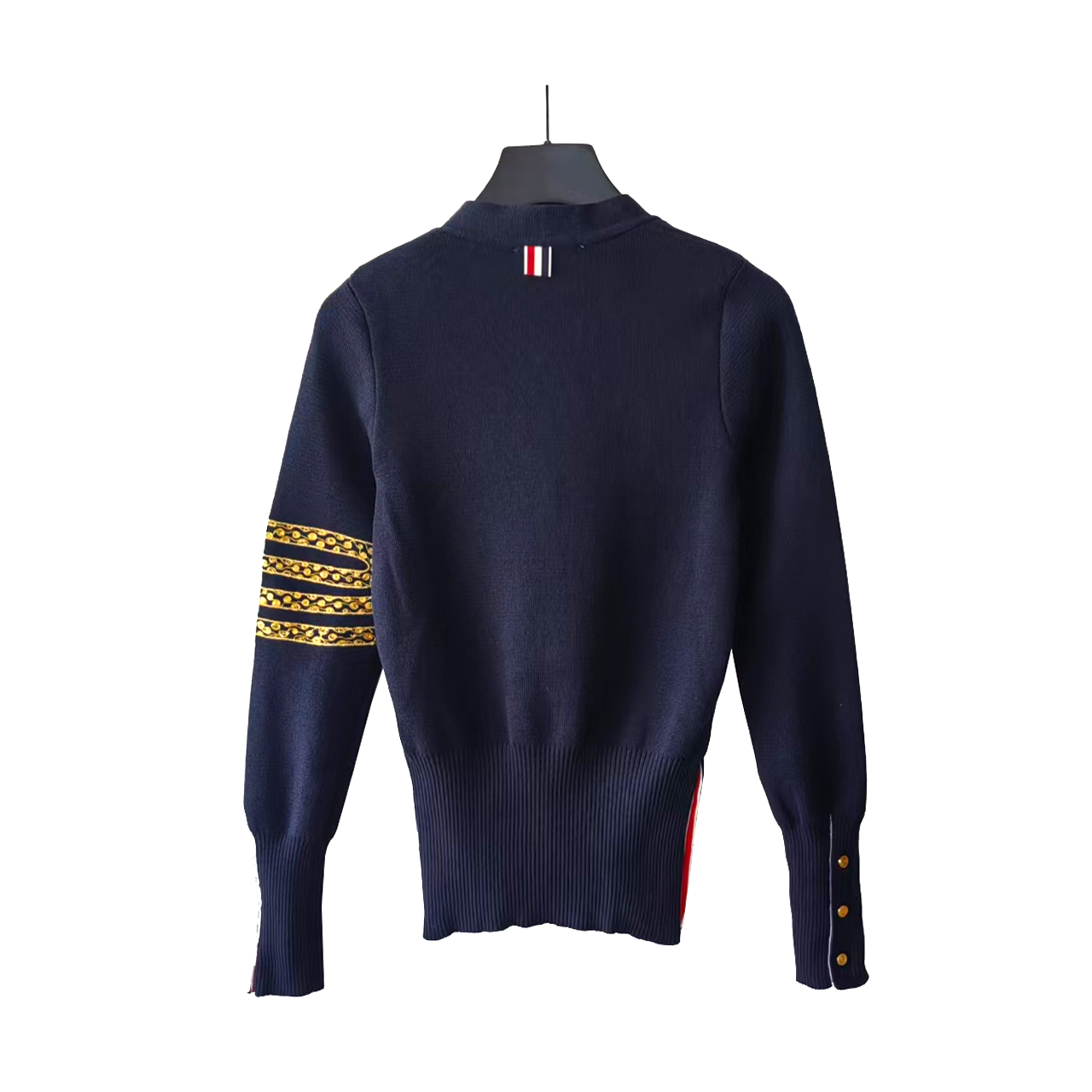 THOM BROWNE/汤姆布朗 蛇年限定女款金属蛇四扣金属铜扣毛衣开衫