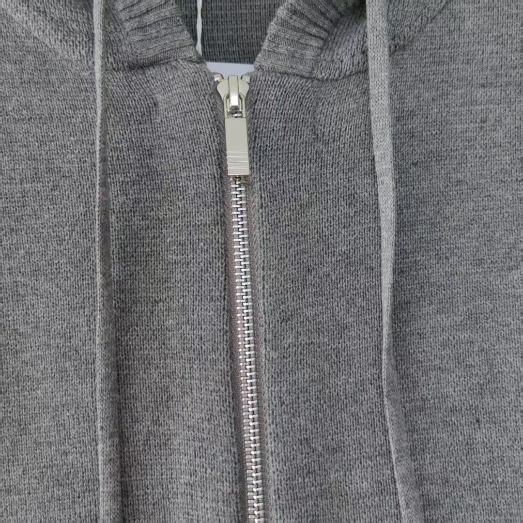 THOM BROWNE 汤姆布朗 TB双袖标拉链毛衣开衫 白色/灰色/藏青/黑色