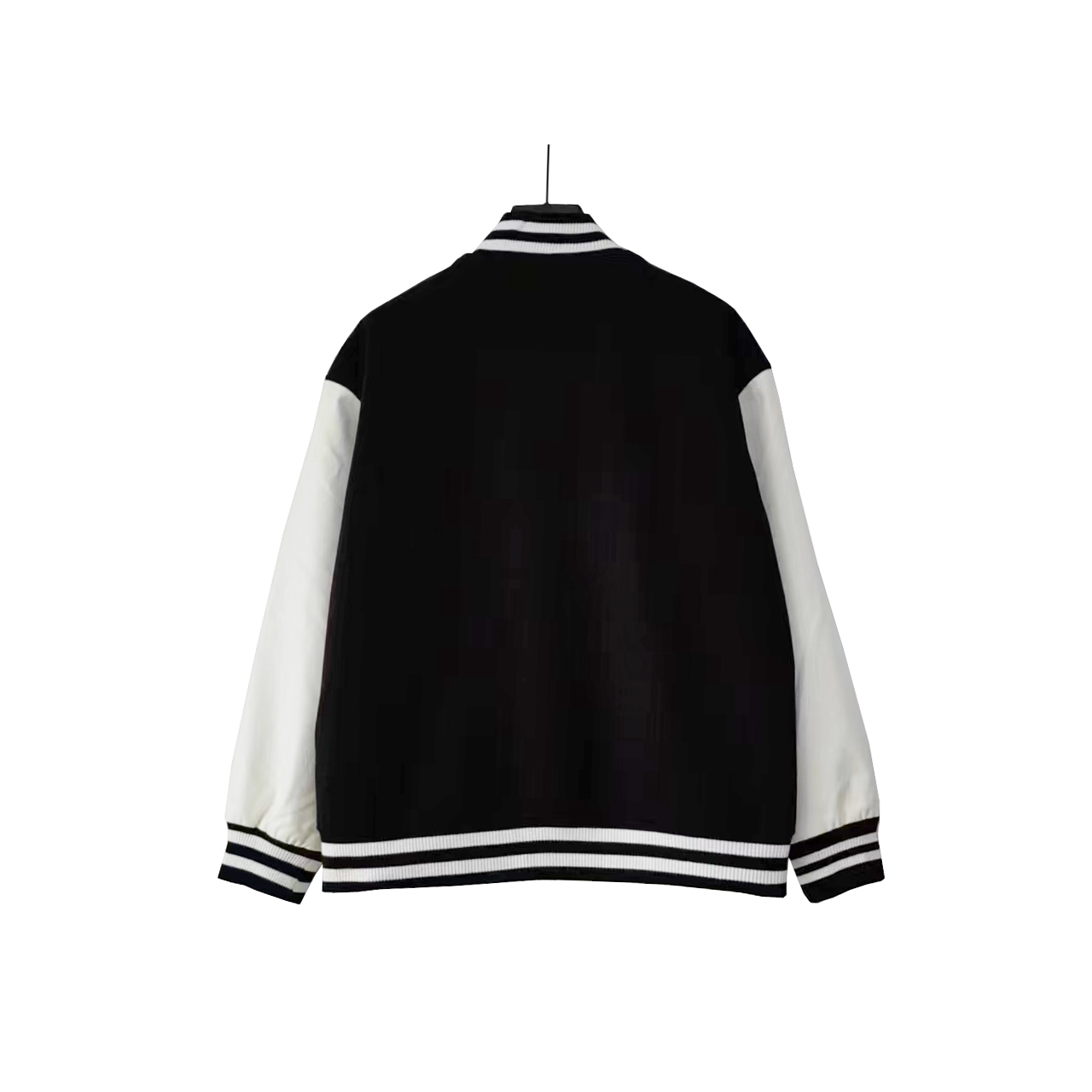 细节图 Givenchy/纪梵希 经典刺绣字母皮袖拼接羊毛呢棒球服夹克