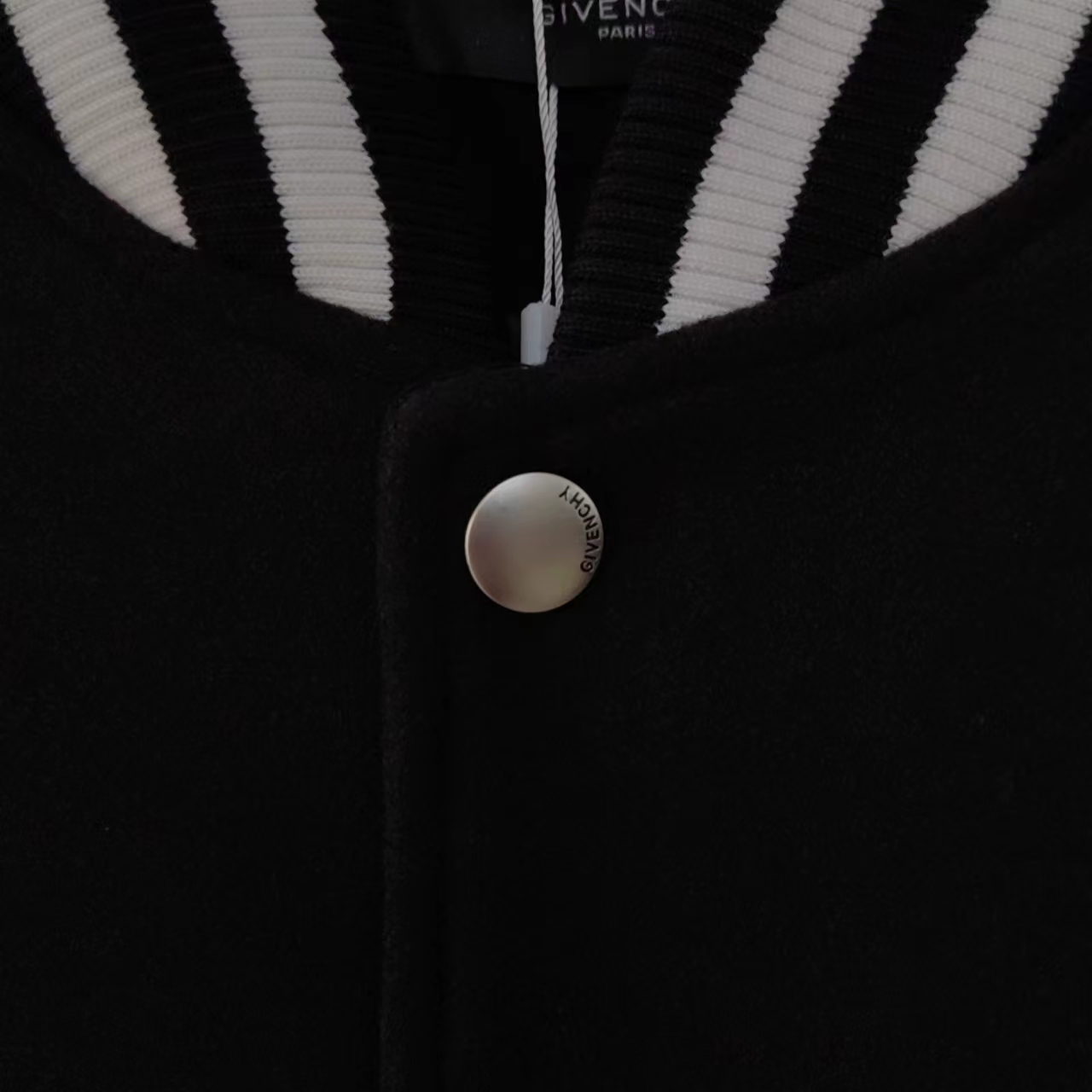 细节图 Givenchy/纪梵希 经典刺绣字母皮袖拼接羊毛呢棒球服夹克