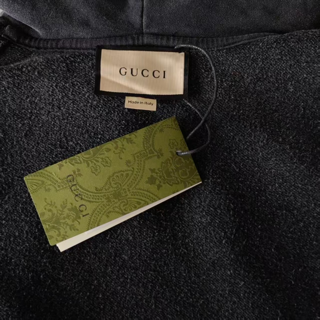 Gucci/古驰 刺绣logo重水洗做旧卫衣