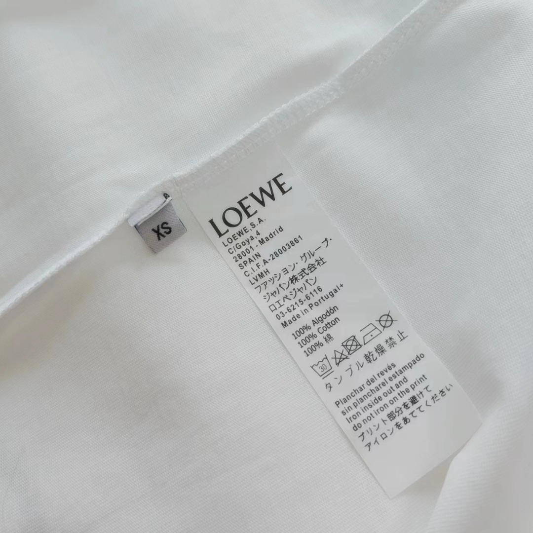 LOEWE 罗意威 彩色涂鸦字母大logo印短袖 Logo精致升级 黑色