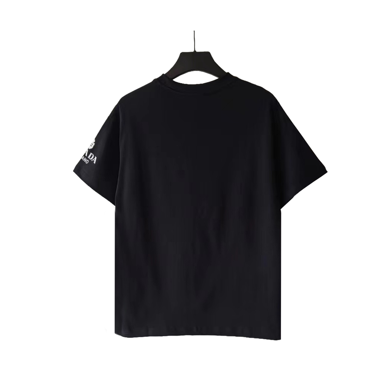 PRADA 普拉达 24SS三角标手袖印花短袖T桖 白色 黑色