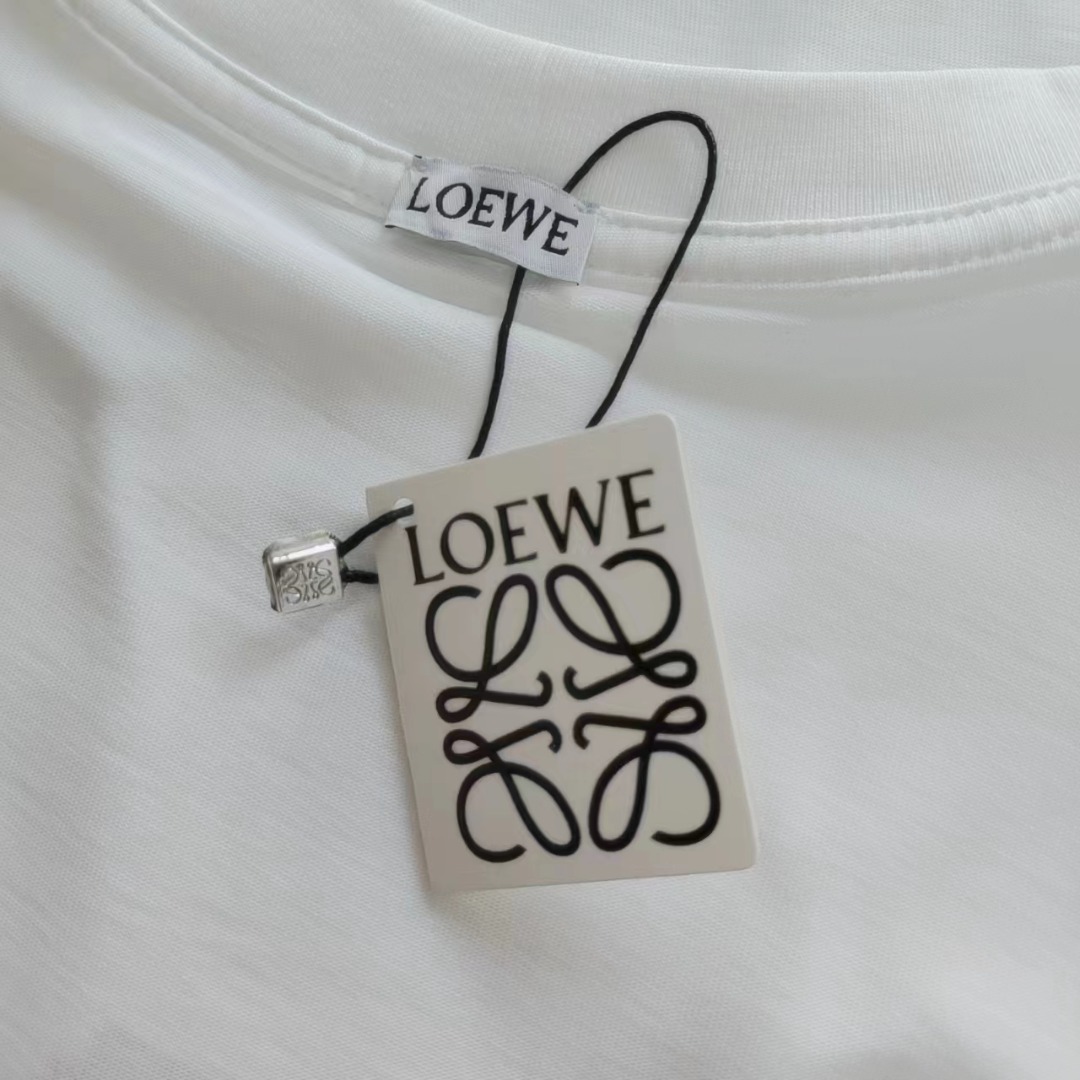 LOEWE 罗意威 彩虹涂鸦字母发泡印花短袖T桖 白色