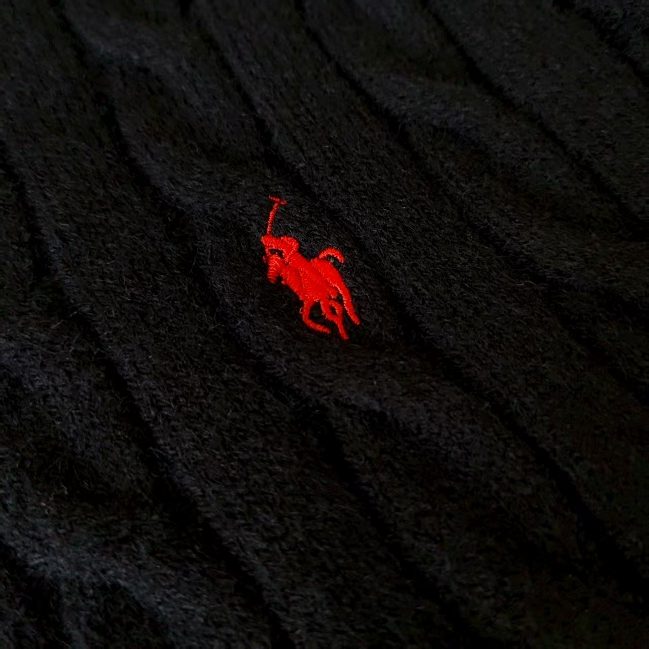 Ralph Lauren/拉夫劳伦 纯色LOGO刺绣圆领套头长袖毛衣黑色 藏青 卡其 灰色