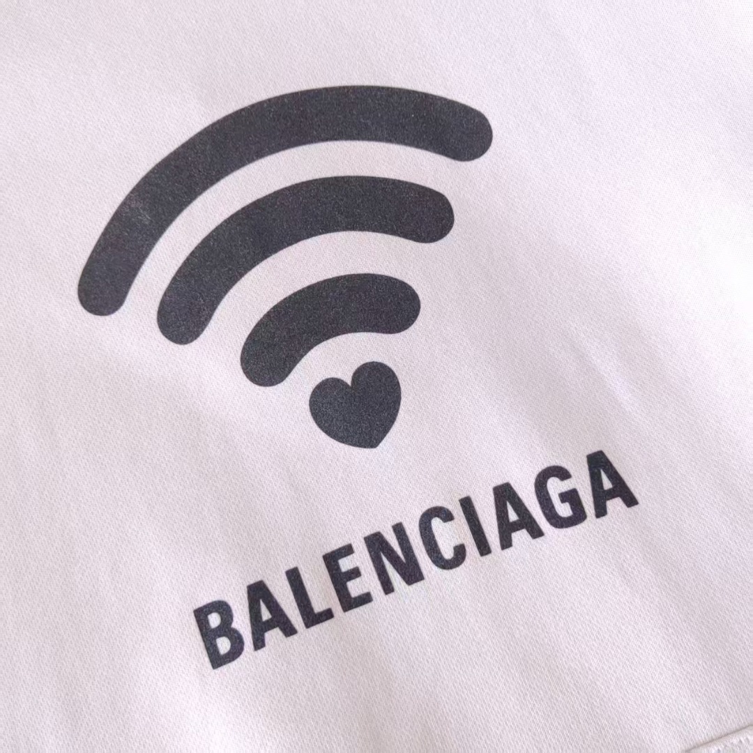 巴黎世家 Balenciaga wifi520限定连帽卫衣黑色 杏色