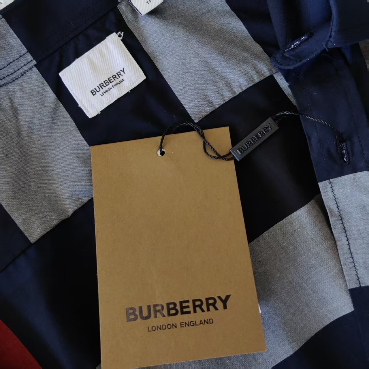 Burberry/巴宝莉 藏青色格子经典衬衫
