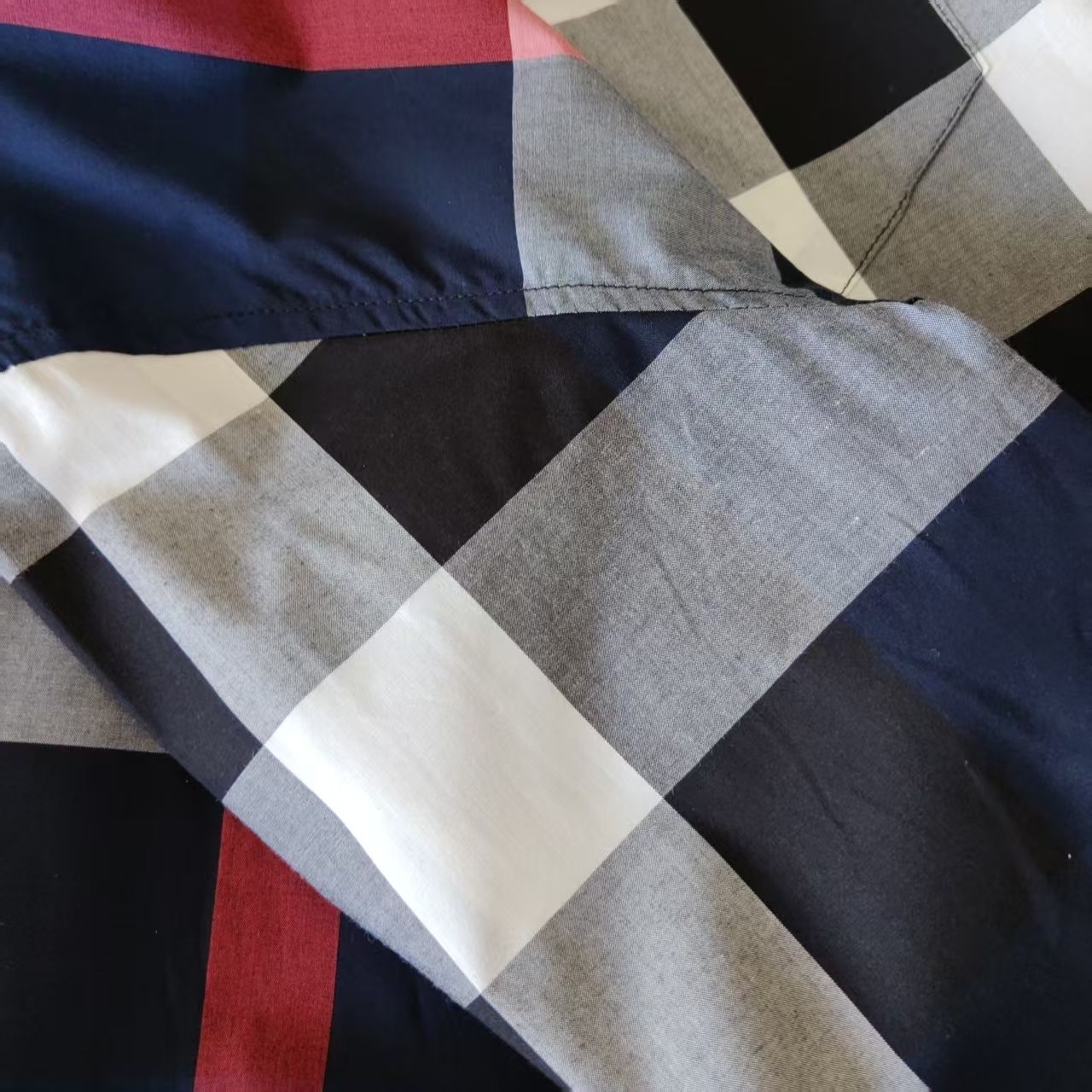 Burberry/巴宝莉 藏青色格子经典衬衫