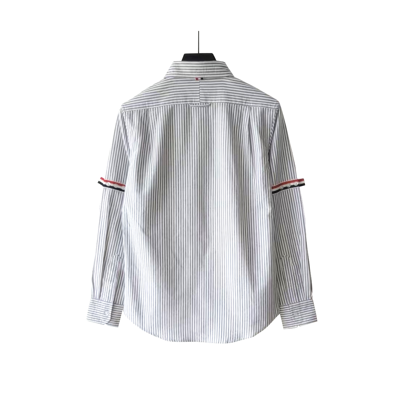 THOM BROWNE 汤姆布朗 TB经典条纹双袖织带色织牛津纺衬衣 蓝色条纹/灰色条纹