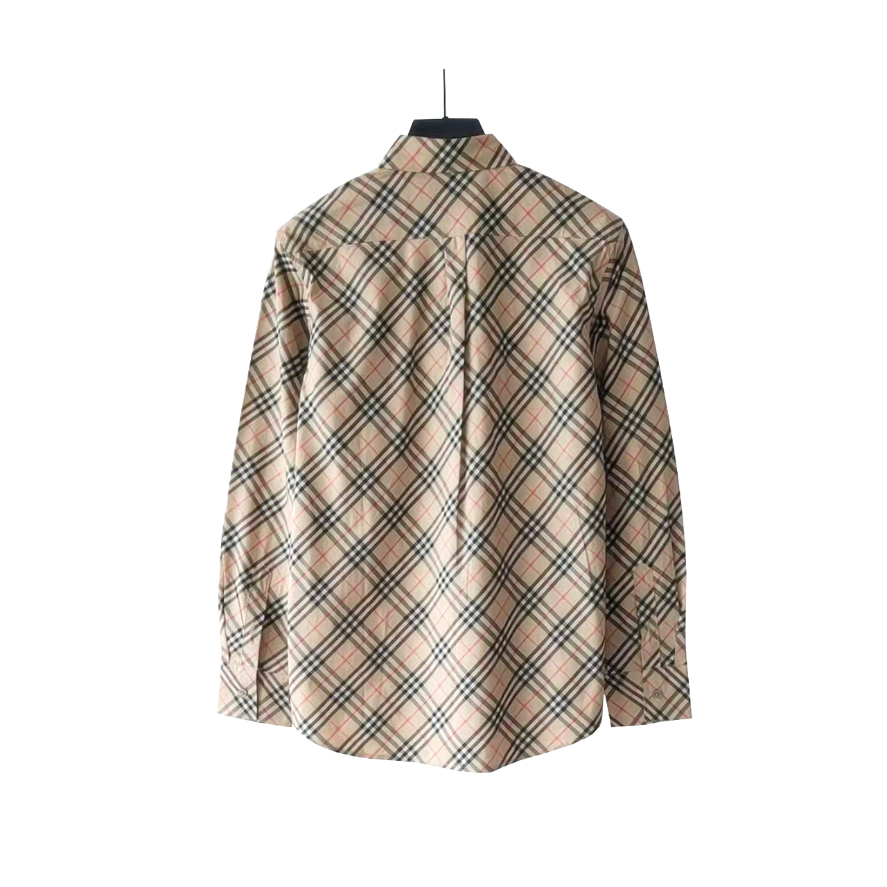 BURBERRY/巴宝莉 小格子斜纹对格长袖条纹衬衫 卡其格
