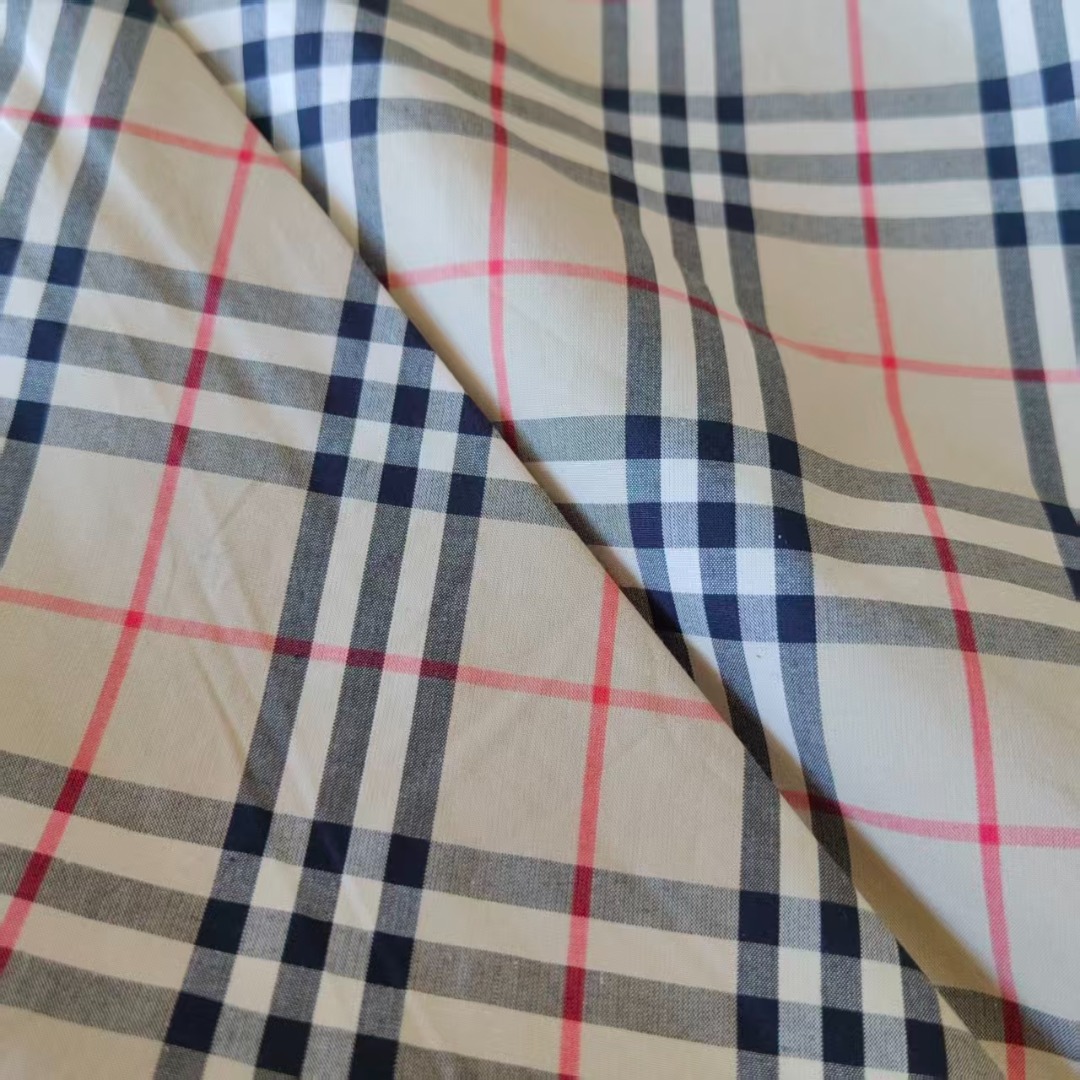 BURBERRY/巴宝莉 小格子斜纹对格长袖条纹衬衫 卡其格
