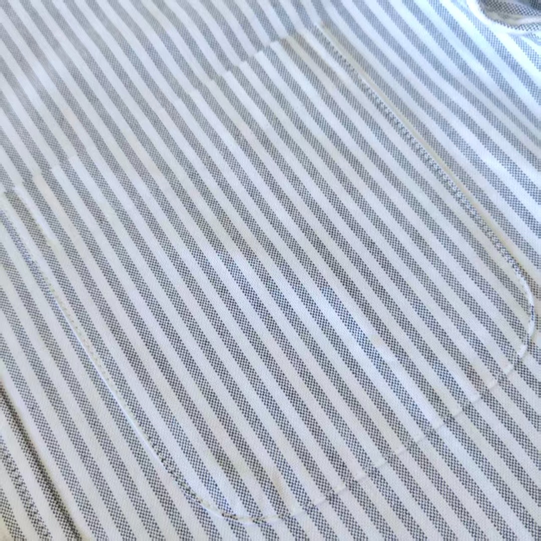 THOM BROWNE 汤姆布朗 条纹双袖口织带色织牛津纺长袖衬衣 蓝色条纹/灰色条