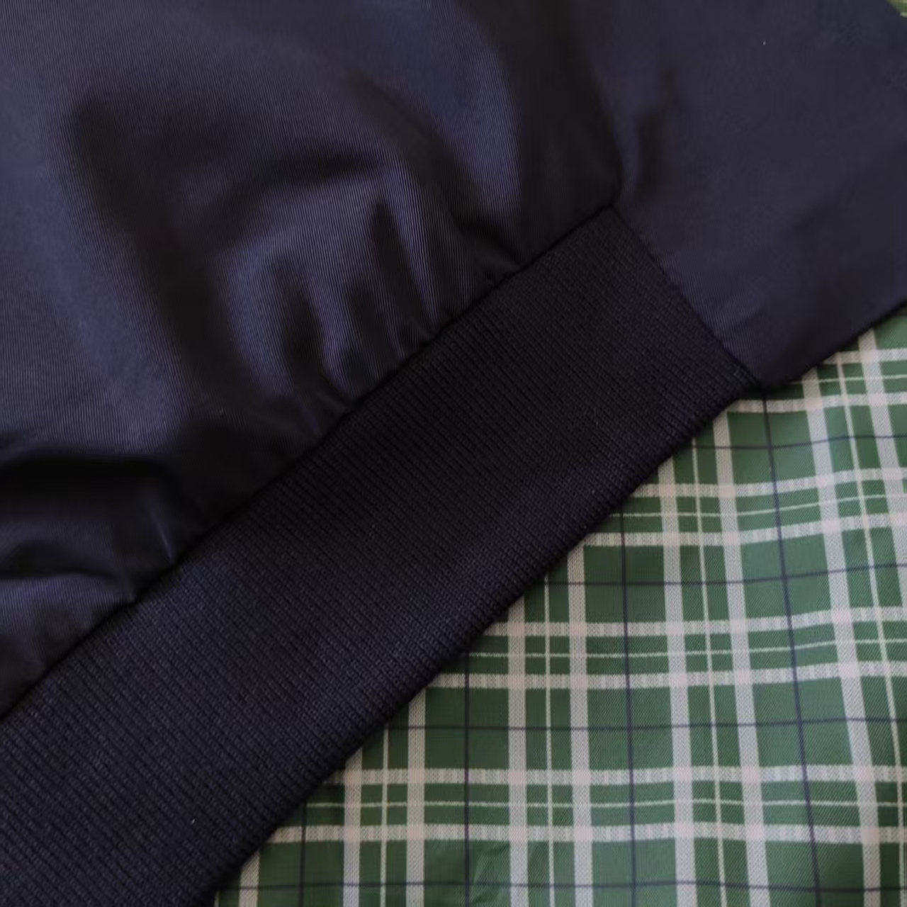 MIU MIU/缪缪 字母激光刺绣立领长袖夹克外套 石灰 藏青