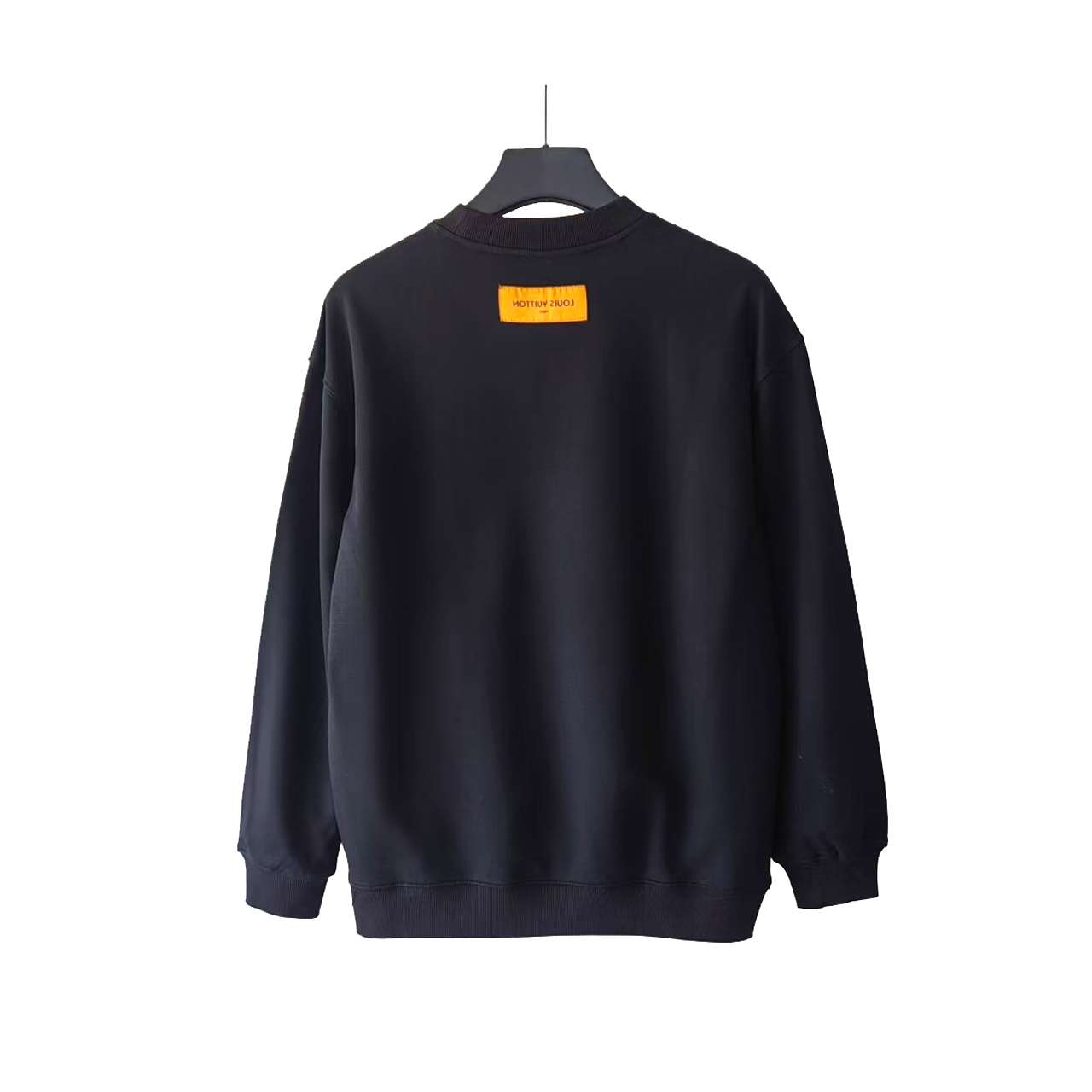 Louis Vuitton/路易 图案手绘工艺情侣款圆领卫衣黑色 白色