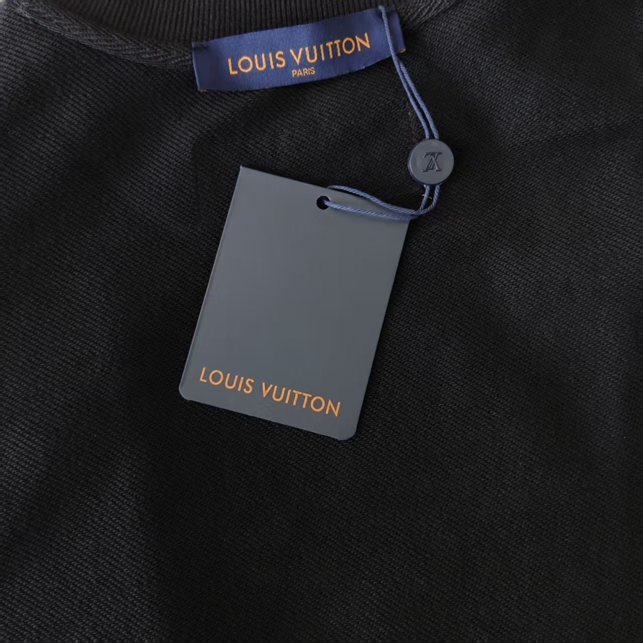 Louis Vuitton/路易 图案手绘工艺情侣款圆领卫衣黑色 白色