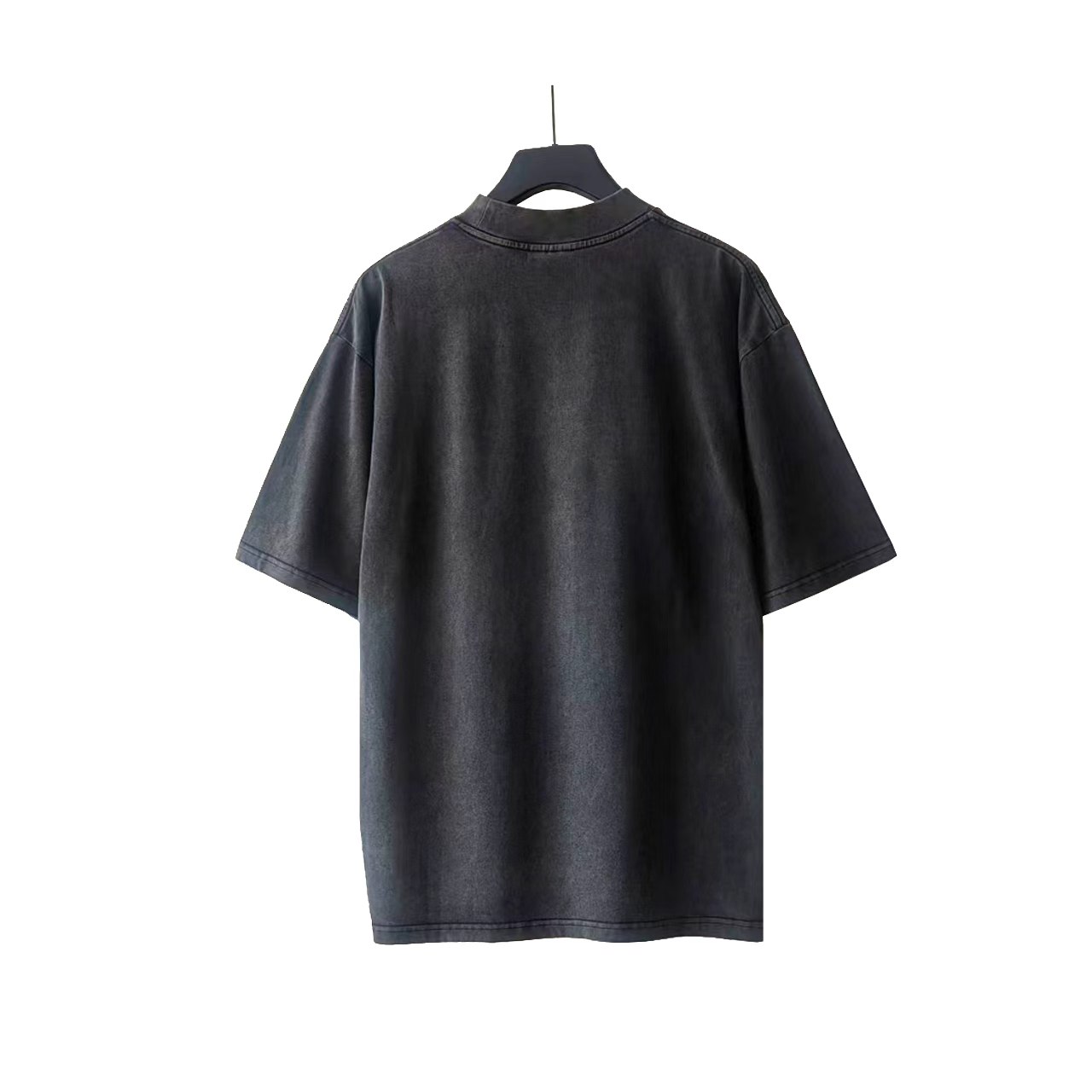 巴黎世家 Balenciaga 环烟雾印花短袖 洗水黑