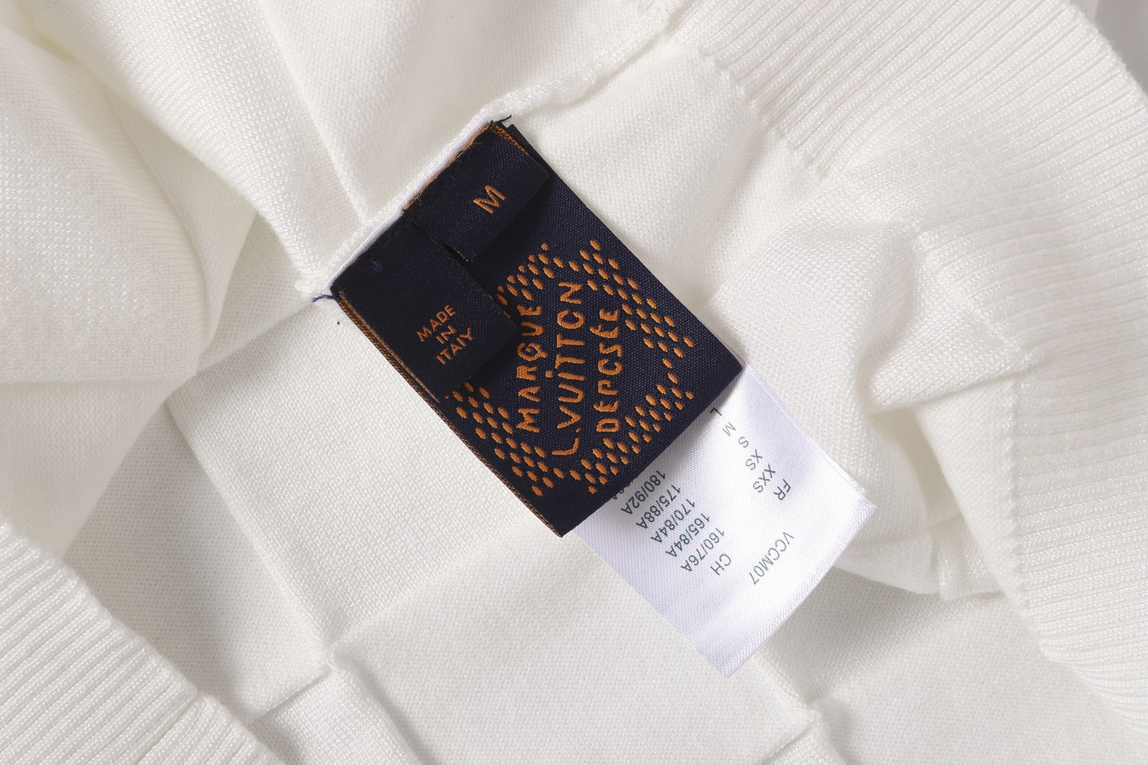 LOUIS VUITTON/路易威登新款 毛织棋盘圆领短袖 黑色 白色