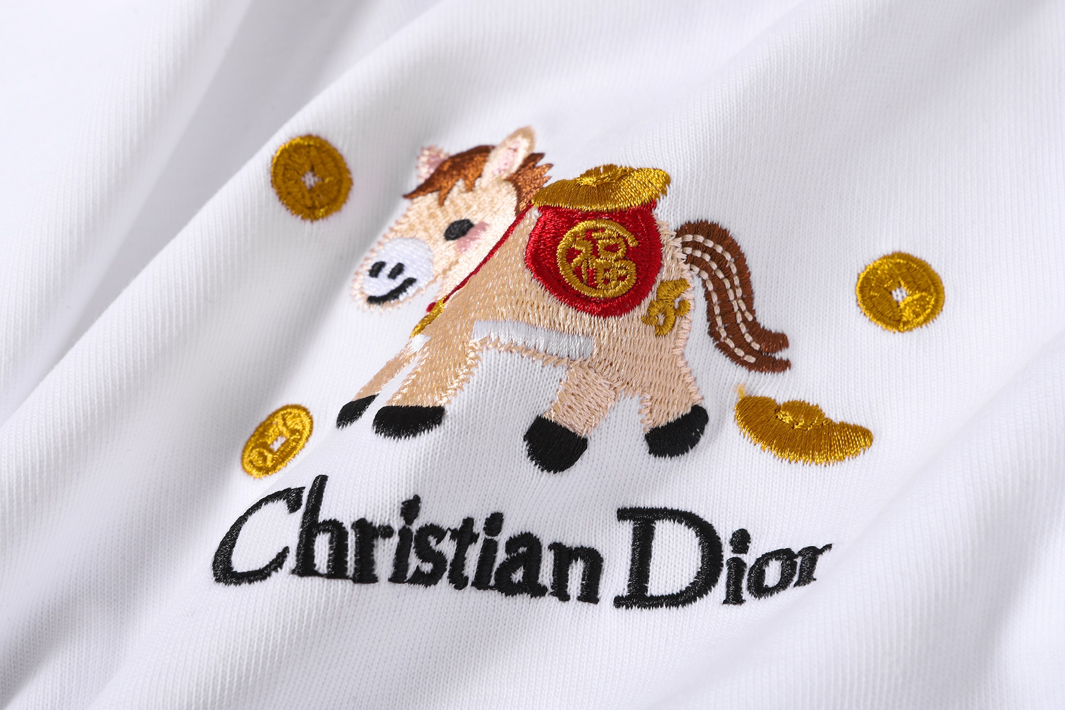 Dior迪奥迪奥 早春马年限定款 小马logo刺绣短袖 黑色 白色-莆田鞋,莆田鞋货源,高仿鞋,高仿鞋货源,安福档口,莆田高仿鞋,莆田鞋批发,高仿鞋批发,莆田高仿运动鞋,高仿运动鞋,莆田运动鞋 Dior迪奥迪奥 早春马年限定款 小马logo刺绣短袖 黑色 白色