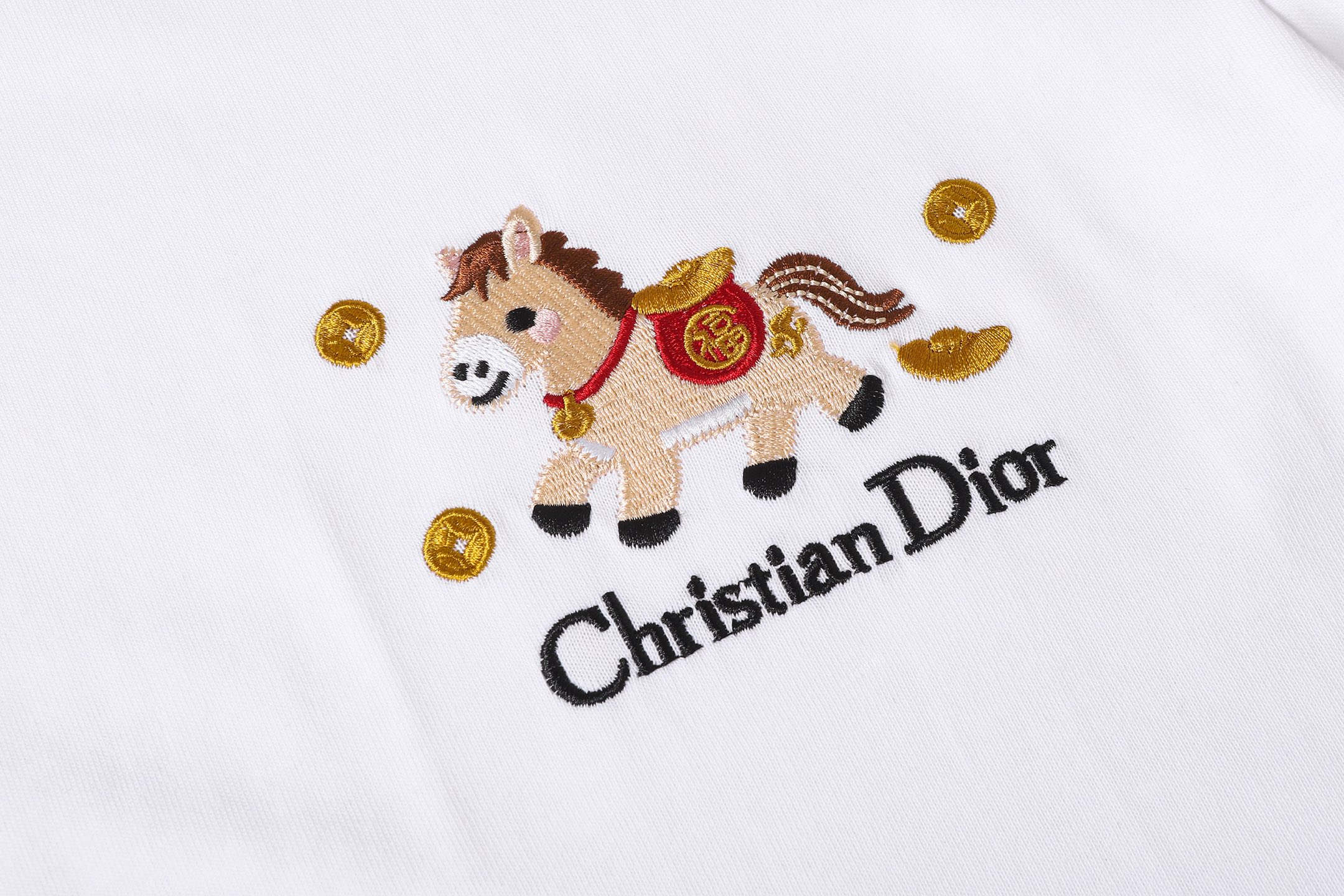Dior迪奥迪奥 早春马年限定款 小马logo刺绣短袖 黑色 白色-莆田鞋,莆田鞋货源,高仿鞋,高仿鞋货源,安福档口,莆田高仿鞋,莆田鞋批发,高仿鞋批发,莆田高仿运动鞋,高仿运动鞋,莆田运动鞋 Dior迪奥迪奥 早春马年限定款 小马logo刺绣短袖 黑色 白色