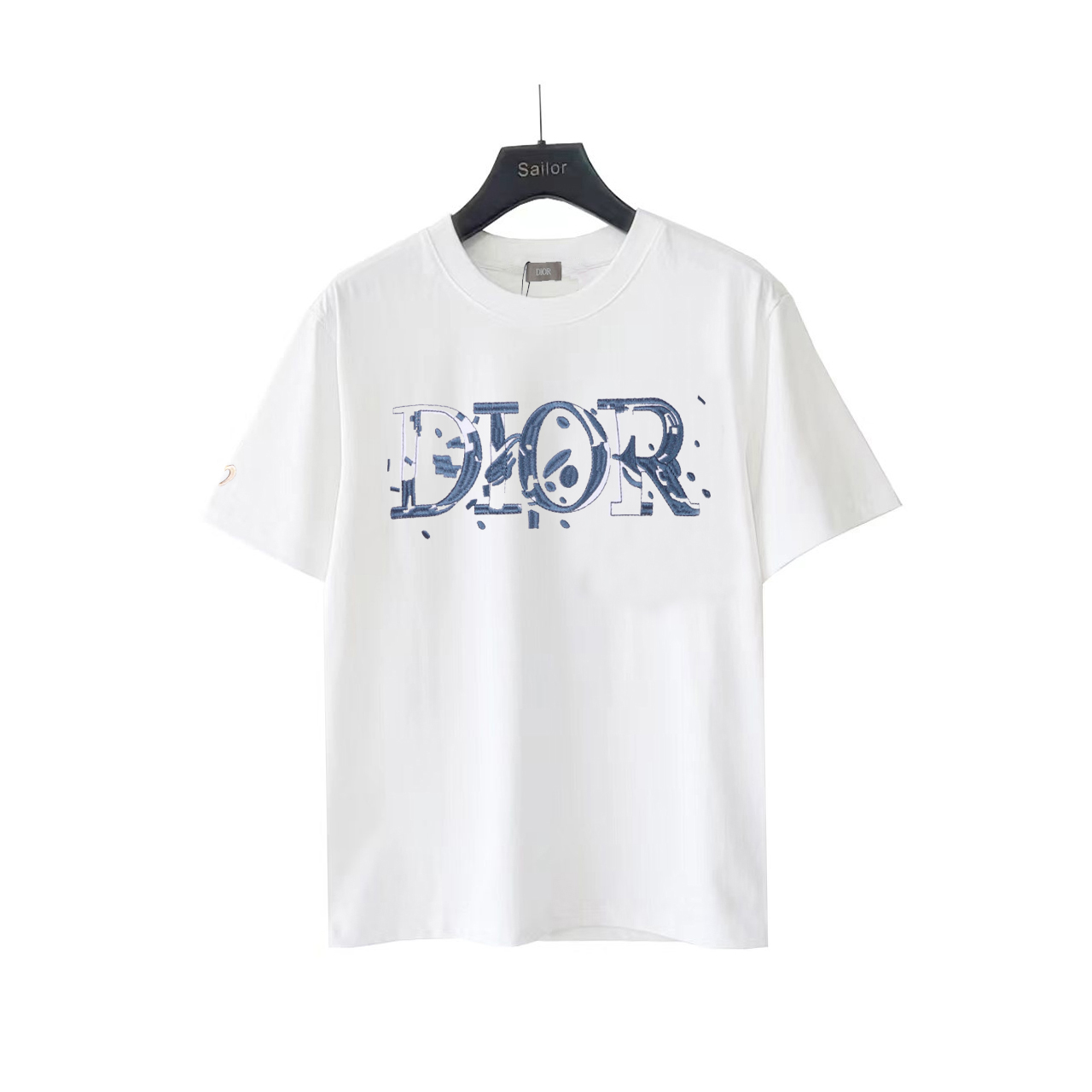 Dior迪奥 进口机器高精密字母 树叶logo 刺绣短袖 高品质320克圆领短袖T恤 Dior迪奥 进口机器高精密字母 树叶logo 刺绣短袖 高品质320克圆领短袖T恤