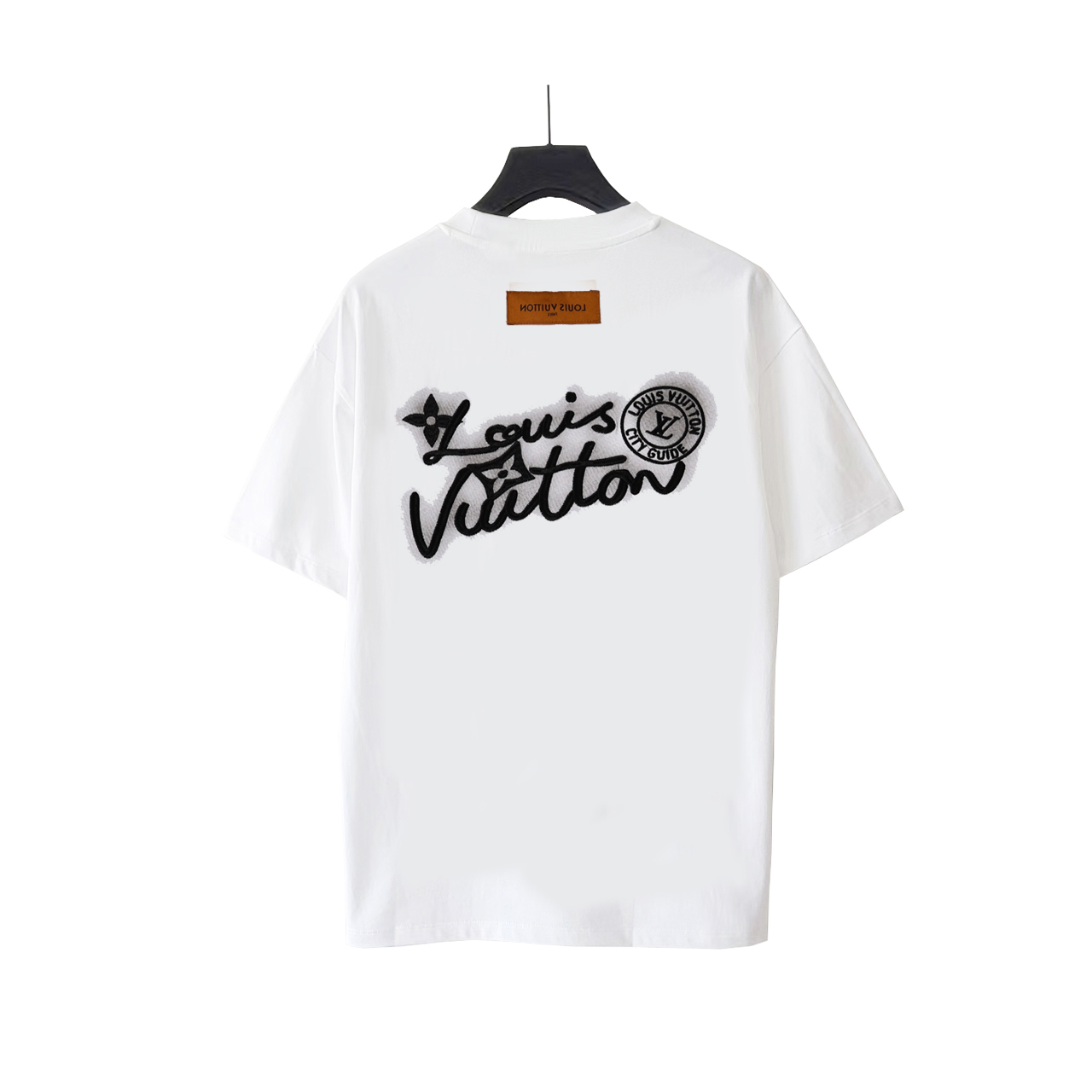 LOUISVUITTON/路易威登 水泥灰炭画刺绣短袖 260克圆领短袖T恤