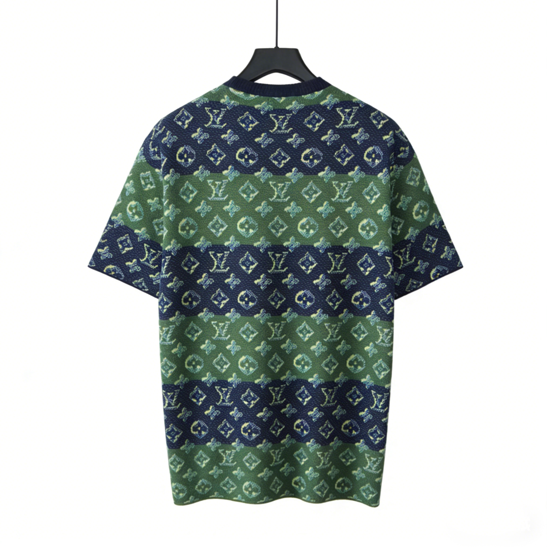 LOUIS VUITTON/路易威登 新款 羊毛老花短袖 撞色提花针织圆领衫-Chinese UA Cheap High Quatity Brand Clothes Bags handbags Sneakers wholesale wholesaler seller from China Factory suppliers Fashion Clothing Shoes best Quality Beautiful Price LOUIS VUITTON/路易威登 新款 羊毛老花短袖 撞色提花针织圆领衫