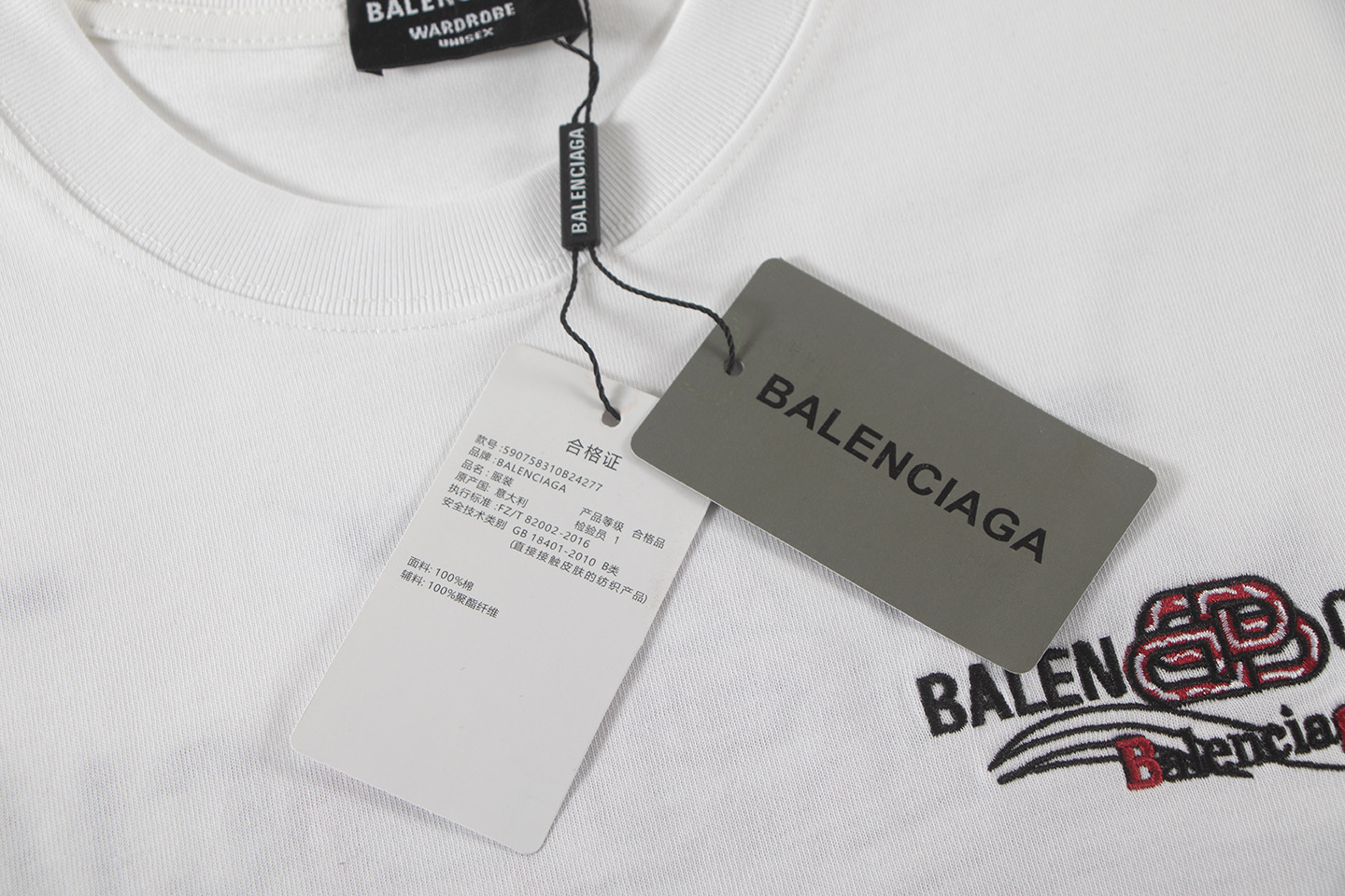 BALENClAGA/巴黎世家 红字双B刺绣短袖 黑色 白色-Top High Quatity Cheap Sneakers Fashion Clothing Clothes Bags handbags Shoes of all Brand wholesale With The best Quality And Beautiful Price from China Factory Chinese suppliers wholesaler seller BALENClAGA/巴黎世家 红字双B刺绣短袖 黑色 白色