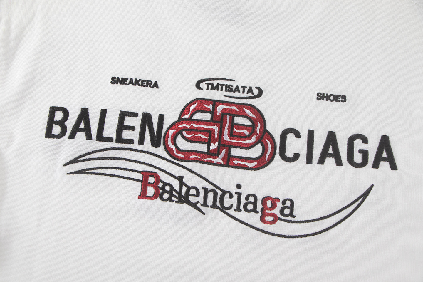 BALENClAGA/巴黎世家 红字双B刺绣短袖 黑色 白色-Top High Quatity Cheap Sneakers Fashion Clothing Clothes Bags handbags Shoes of all Brand wholesale With The best Quality And Beautiful Price from China Factory Chinese suppliers wholesaler seller BALENClAGA/巴黎世家 红字双B刺绣短袖 黑色 白色