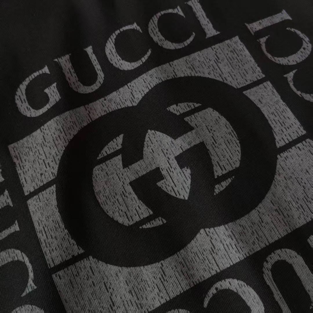 GUCCI/古驰 双G方块logo印花短袖黑色-Top High Quatity Cheap Sneakers Fashion Clothing Clothes Bags handbags Shoes of all Brand wholesale With The best Quality And Beautiful Price from China Factory Chinese suppliers wholesaler seller GUCCI/古驰 双G方块logo印花短袖黑色
