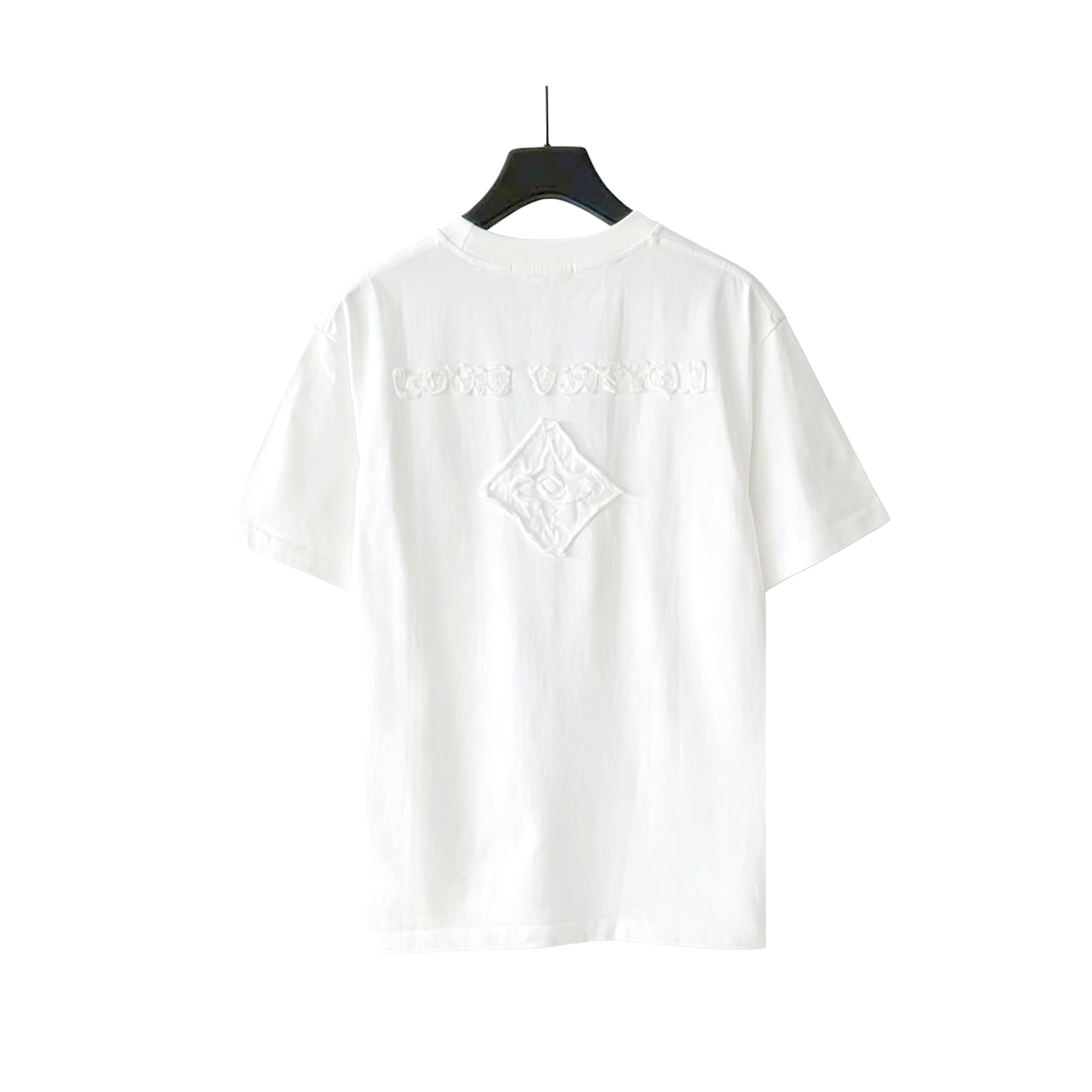 LouisVuitto/路易威登 贴布刺绣logo高克重短袖 黑色 白色