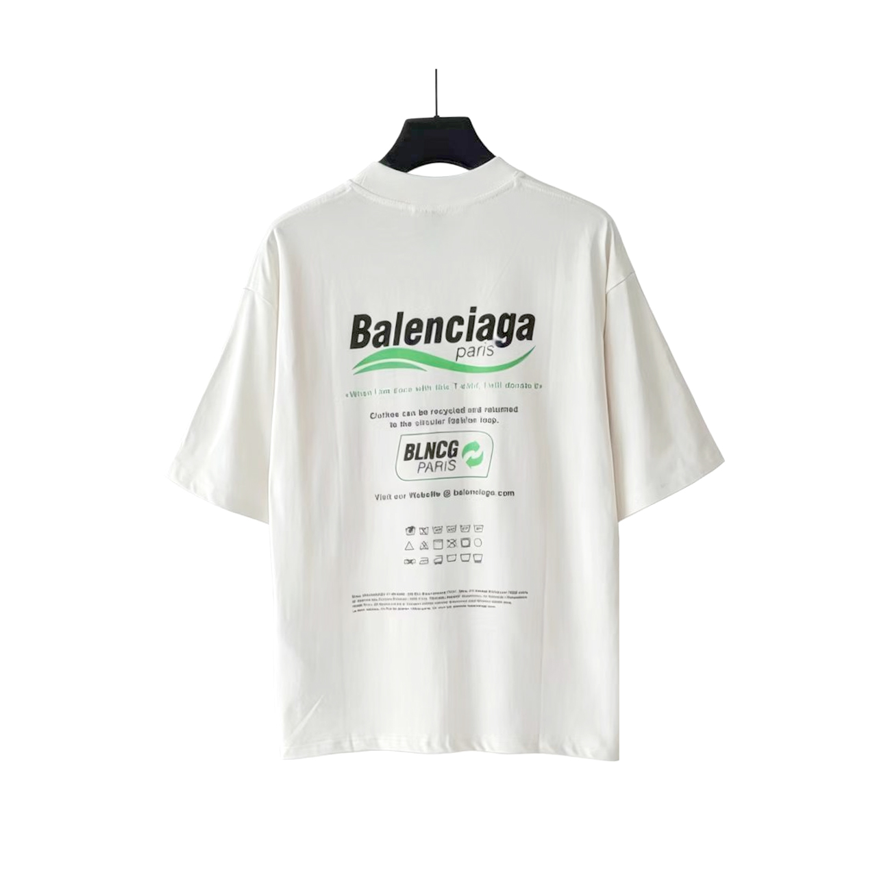 巴黎世家/BALENCIAGA 环保款可乐波浪短袖T恤 藏蓝色 米白-Top High Quatity Cheap Sneakers Fashion Clothing Clothes Bags handbags Shoes of all Brand wholesale With The best Quality And Beautiful Price from China Factory Chinese suppliers wholesaler seller 巴黎世家/BALENCIAGA 环保款可乐波浪短袖T恤 藏蓝色 米白