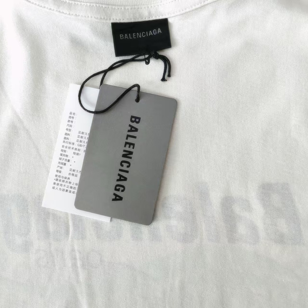 巴黎世家/BALENCIAGA 环保款可乐波浪短袖T恤 藏蓝色 米白-Top High Quatity Cheap Sneakers Fashion Clothing Clothes Bags handbags Shoes of all Brand wholesale With The best Quality And Beautiful Price from China Factory Chinese suppliers wholesaler seller 巴黎世家/BALENCIAGA 环保款可乐波浪短袖T恤 藏蓝色 米白