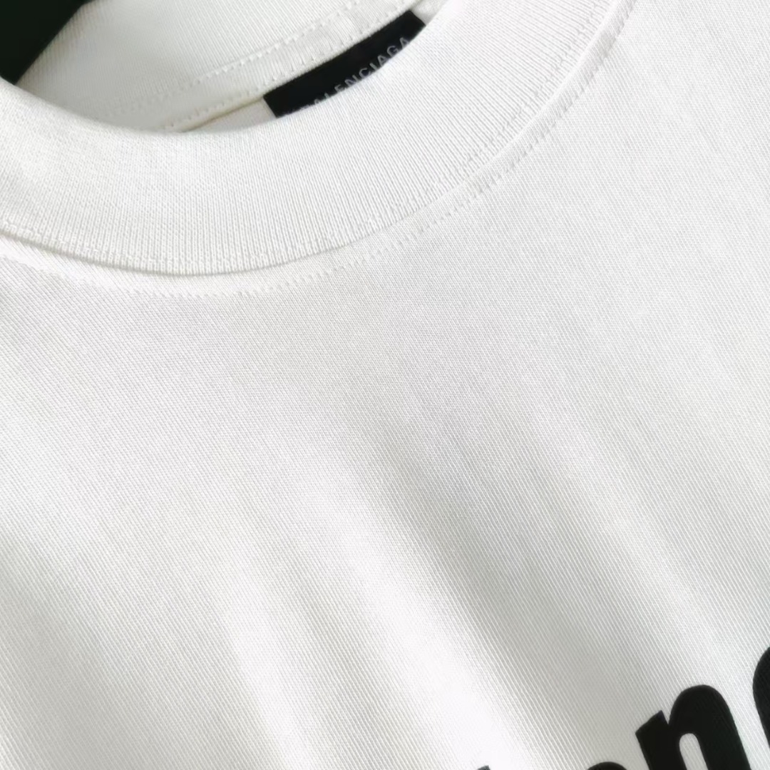 巴黎世家/BALENCIAGA 环保款可乐波浪短袖T恤 藏蓝色 米白-Top High Quatity Cheap Sneakers Fashion Clothing Clothes Bags handbags Shoes of all Brand wholesale With The best Quality And Beautiful Price from China Factory Chinese suppliers wholesaler seller 巴黎世家/BALENCIAGA 环保款可乐波浪短袖T恤 藏蓝色 米白
