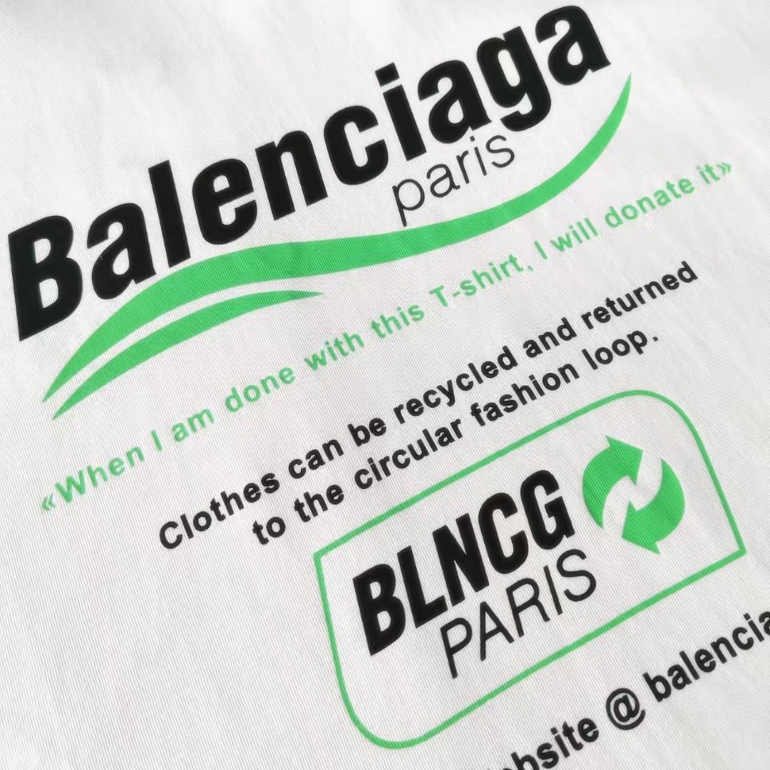 巴黎世家/BALENCIAGA 环保款可乐波浪短袖T恤 藏蓝色 米白-Top High Quatity Cheap Sneakers Fashion Clothing Clothes Bags handbags Shoes of all Brand wholesale With The best Quality And Beautiful Price from China Factory Chinese suppliers wholesaler seller 巴黎世家/BALENCIAGA 环保款可乐波浪短袖T恤 藏蓝色 米白