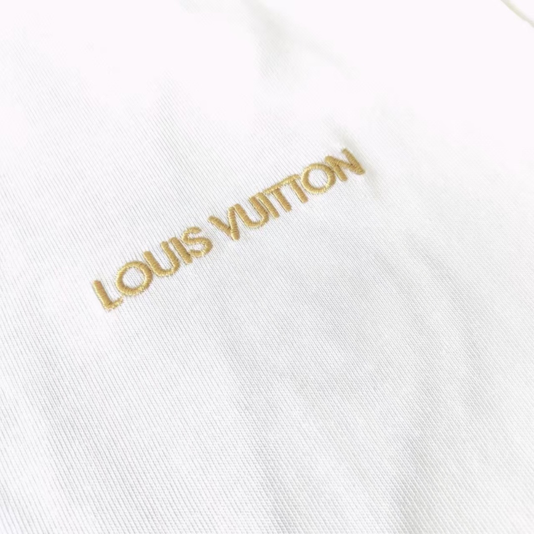 Louis Vuitton路易威登 后背大字母印花短袖 白色 黑色