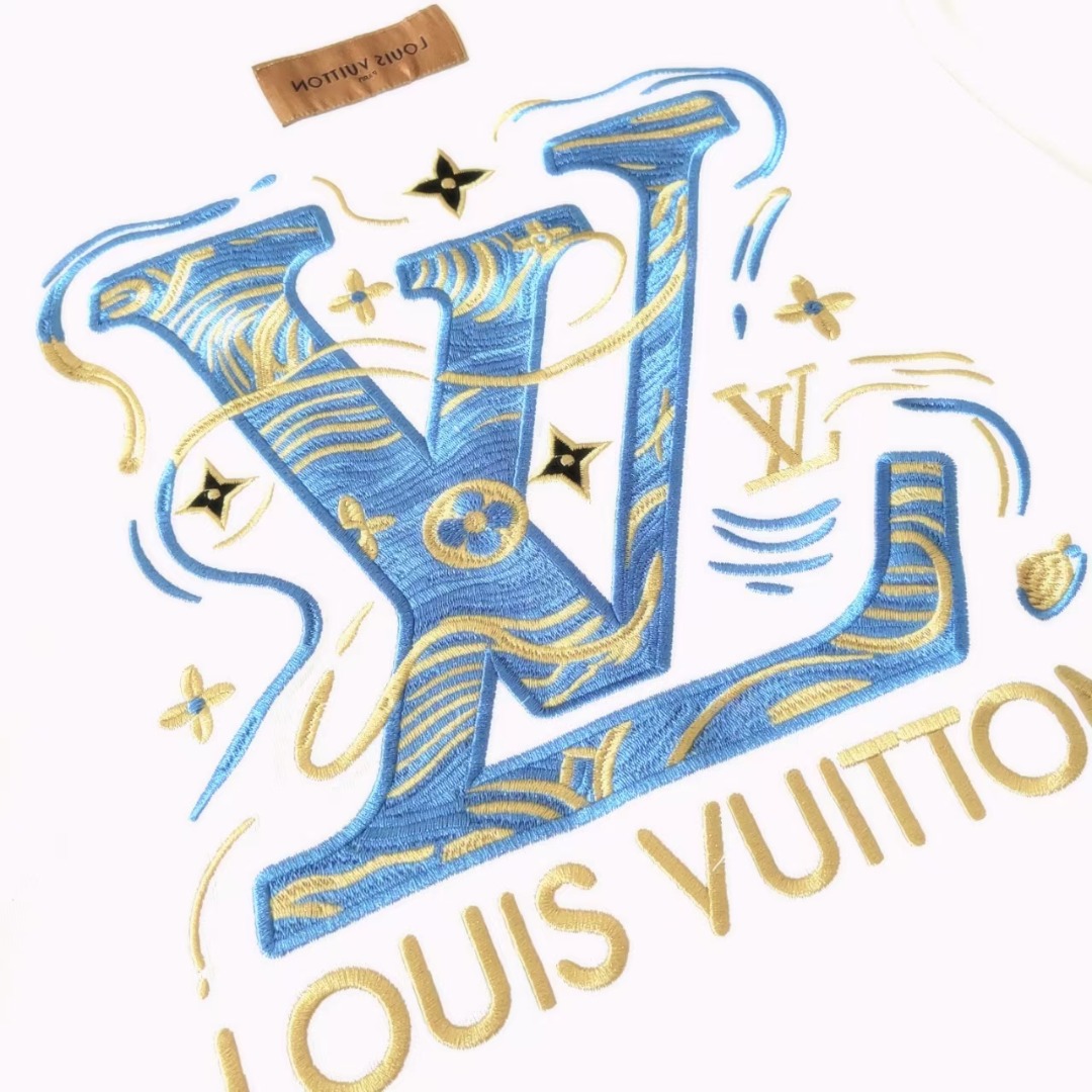 Louis Vuitton路易威登 后背大字母印花短袖 白色 黑色