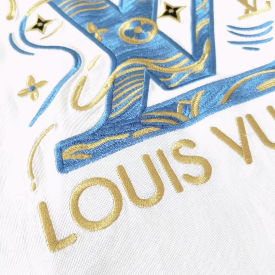 Louis Vuitton路易威登 后背大字母印花短袖 白色 黑色