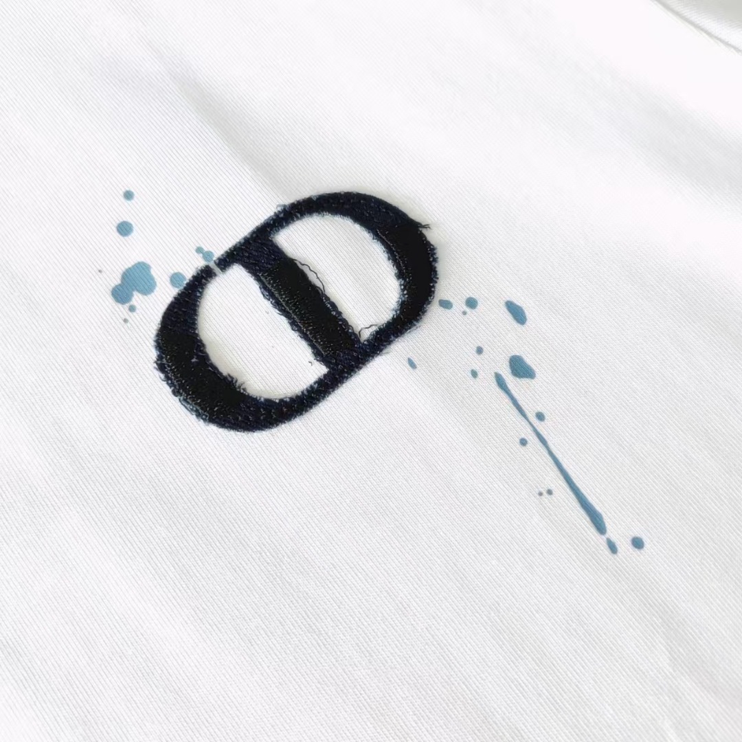 Dior/迪奥 前后字母刺绣logo短袖 黑白配色超经典