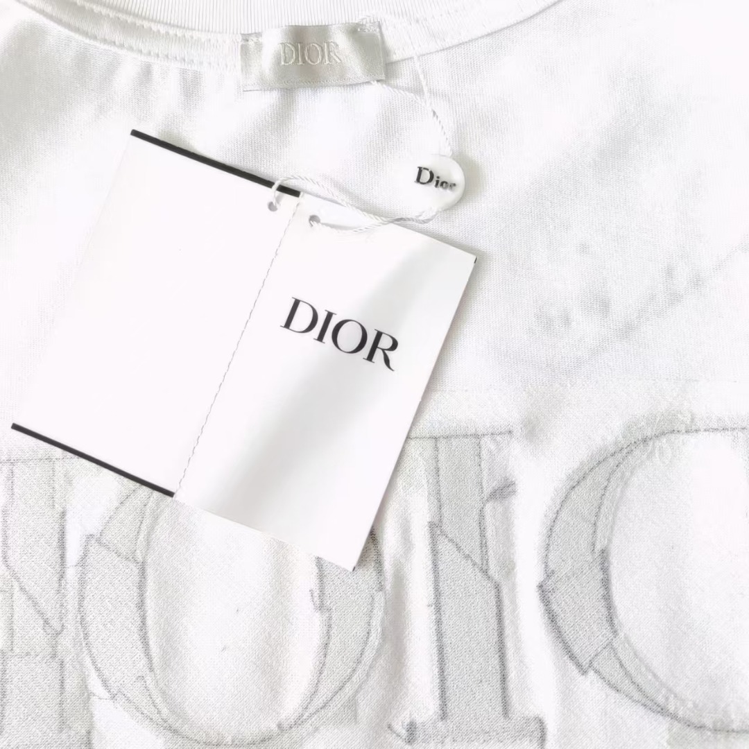 Dior/迪奥 前后字母刺绣logo短袖 黑白配色超经典